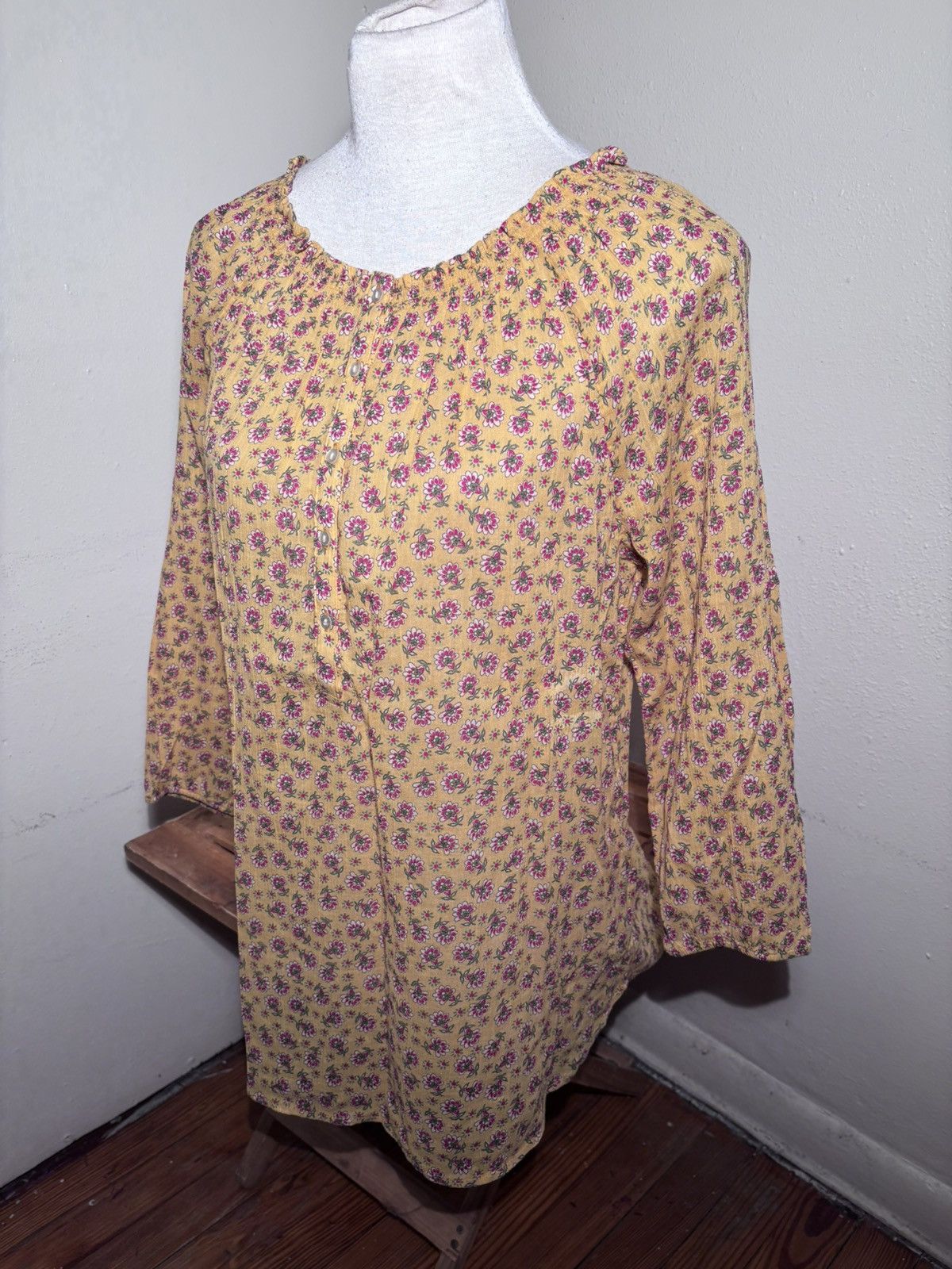 Other Chaps Floral Peasant Blouse Size S / US 4 / IT 40 - 6 Thumbnail