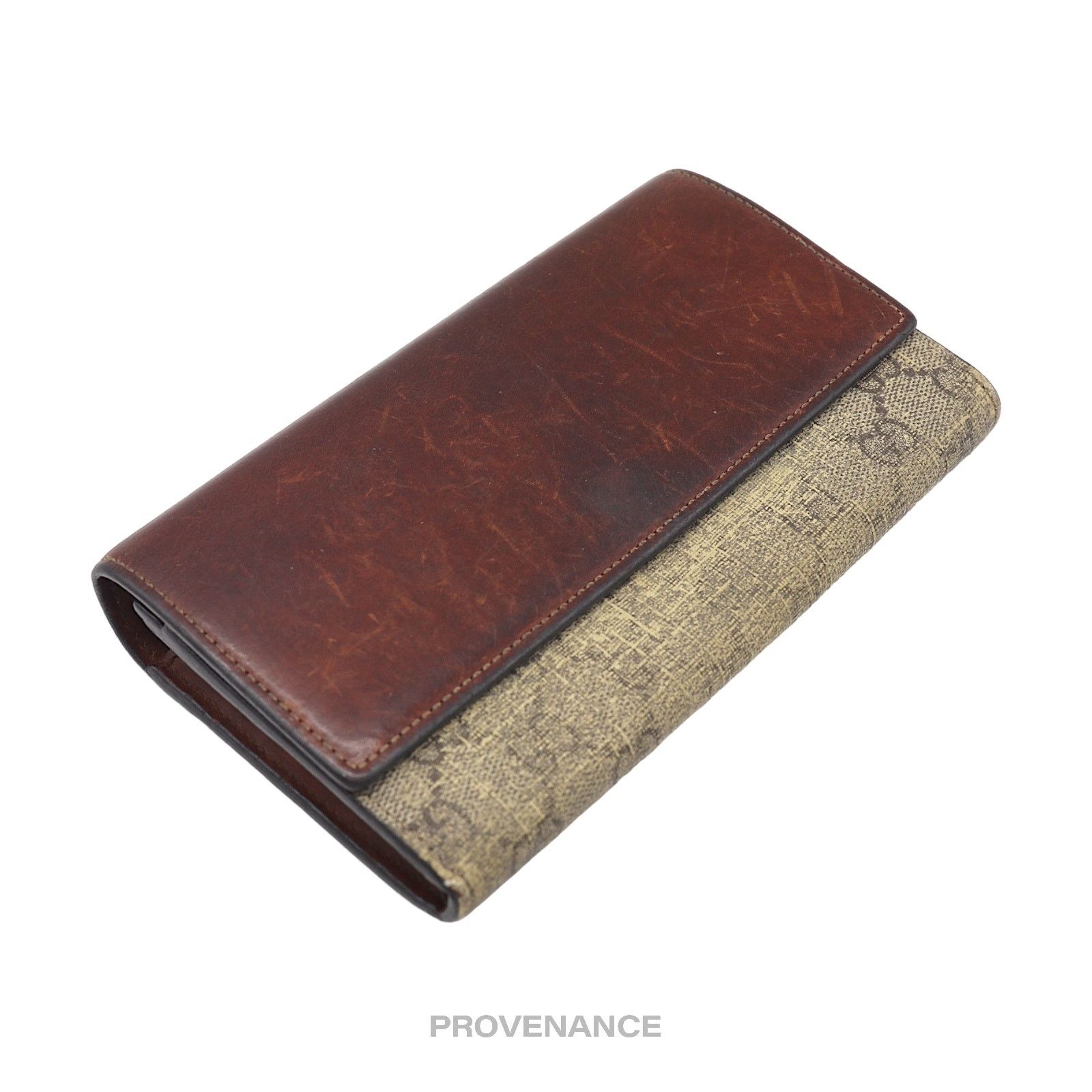 Gucci 🔴 Gucci Snap Long Wallet - GG Supreme Brown Size ONE SIZE - 3 Thumbnail