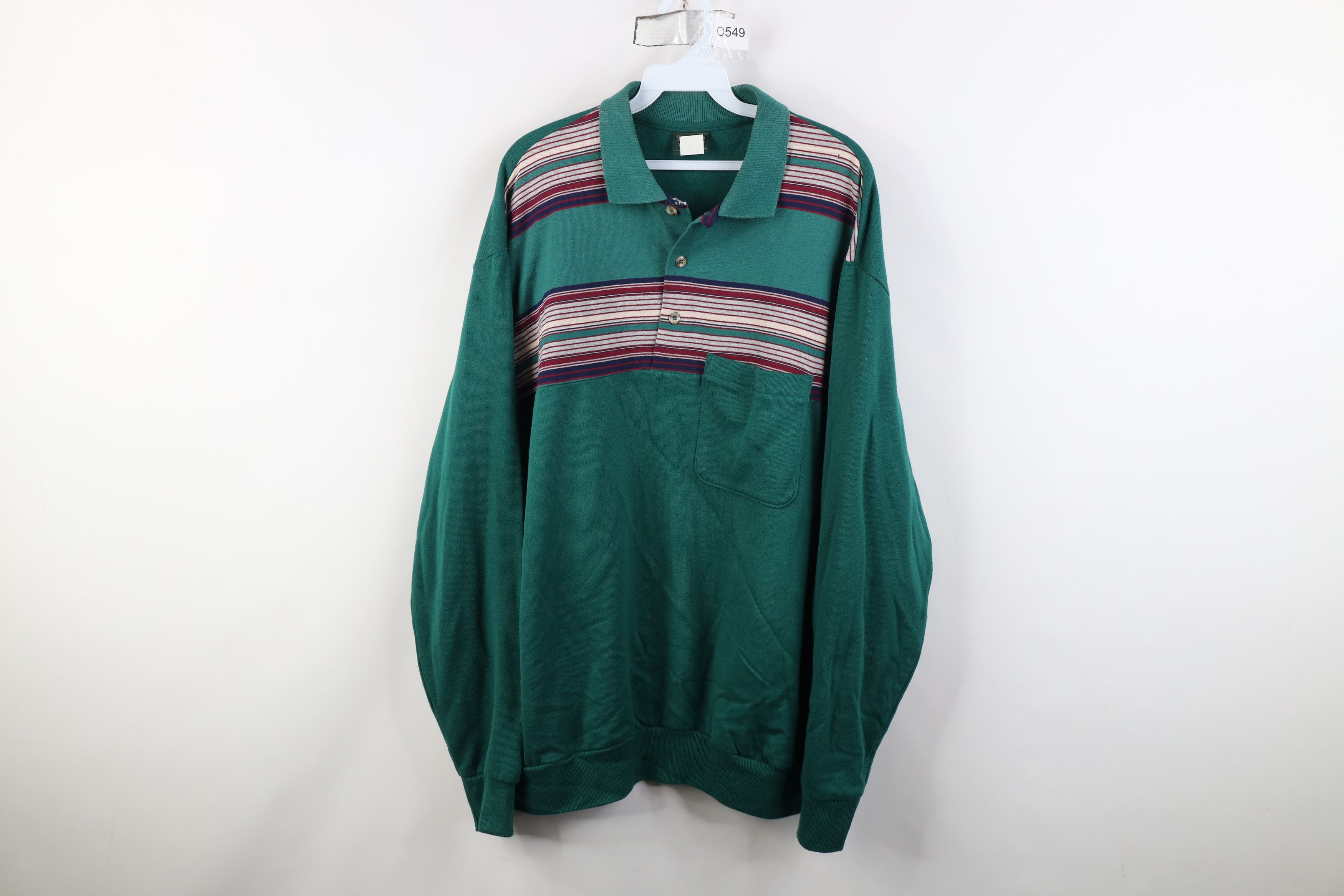 Vintage Vintage 90s Streetwear Lightweight Collared Sweatshirt USA Size US XL / EU 56 / 4 - 1 Thumbnail