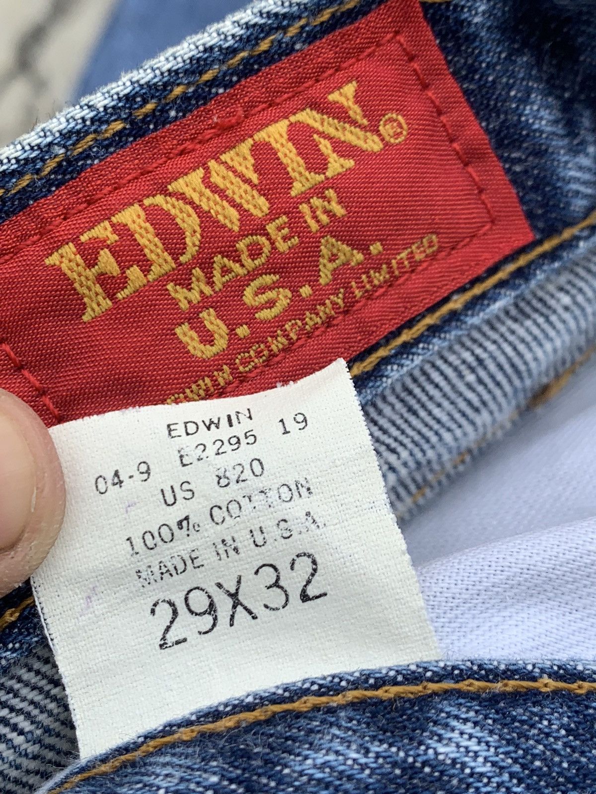 Edwin Vtg 80s Edwin Made in USA 🇺🇸. Rare item Size US 29 - 9 Thumbnail