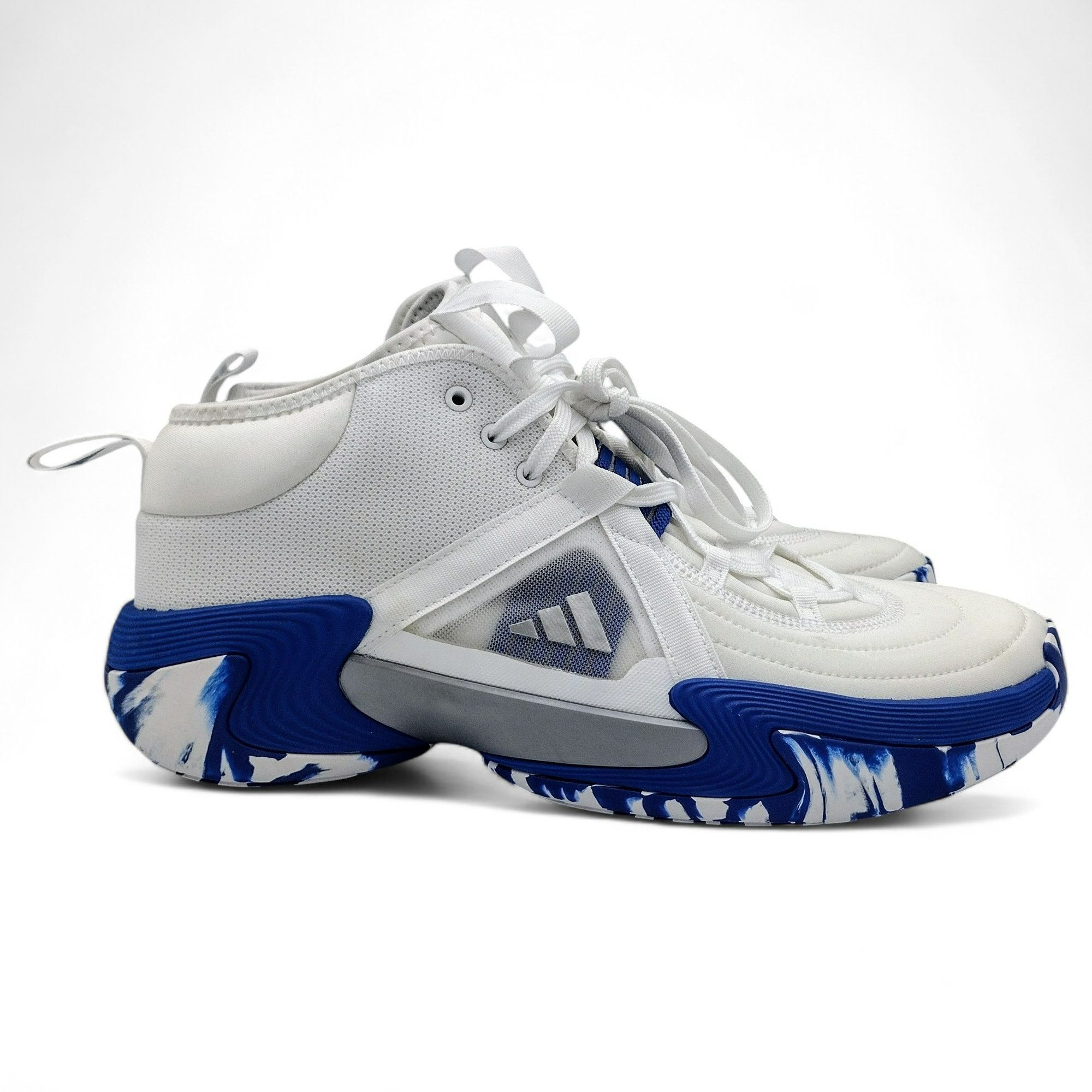 Adidas Adidas Exhibit Select Basketball Shoes White/Blue Marble NEW Size US 11 / EU 44 - 1 Thumbnail