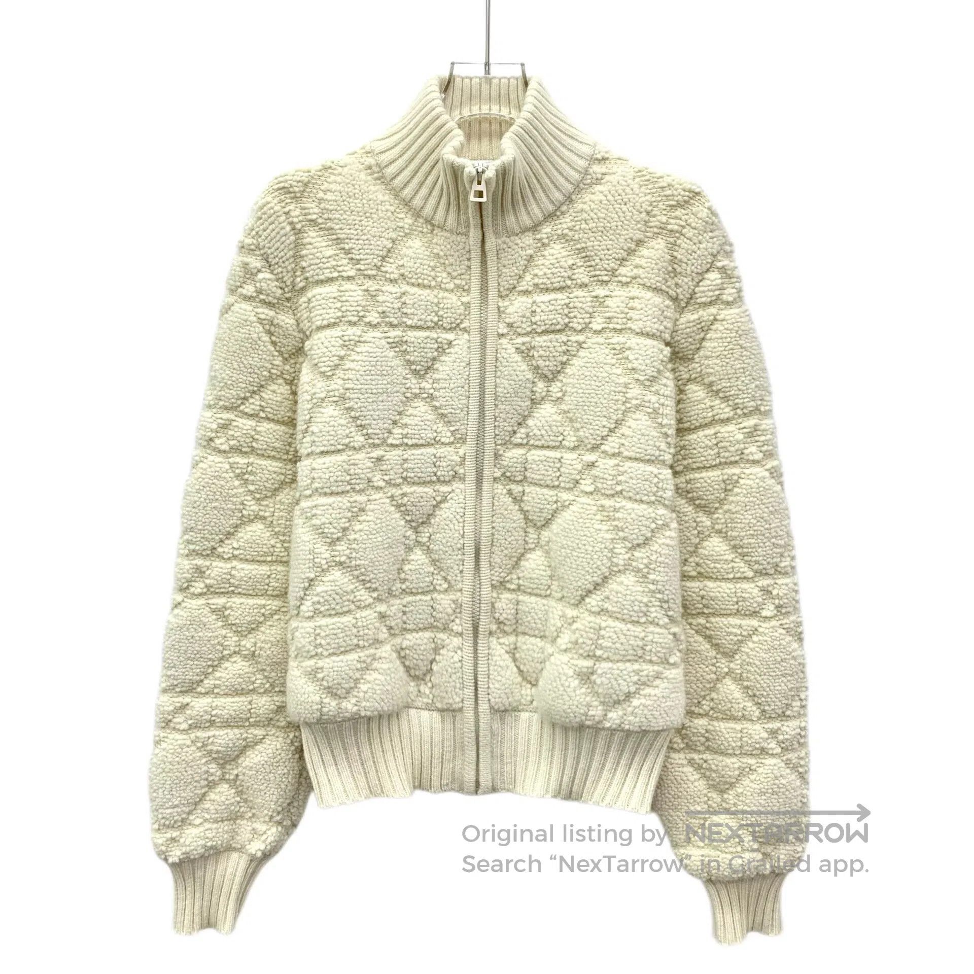 Dior Dior Beige Herringbone Cotton Wool Stand Collar Zipper Lon Size XS / US 0-2 / IT 36-38 - 1 Thumbnail