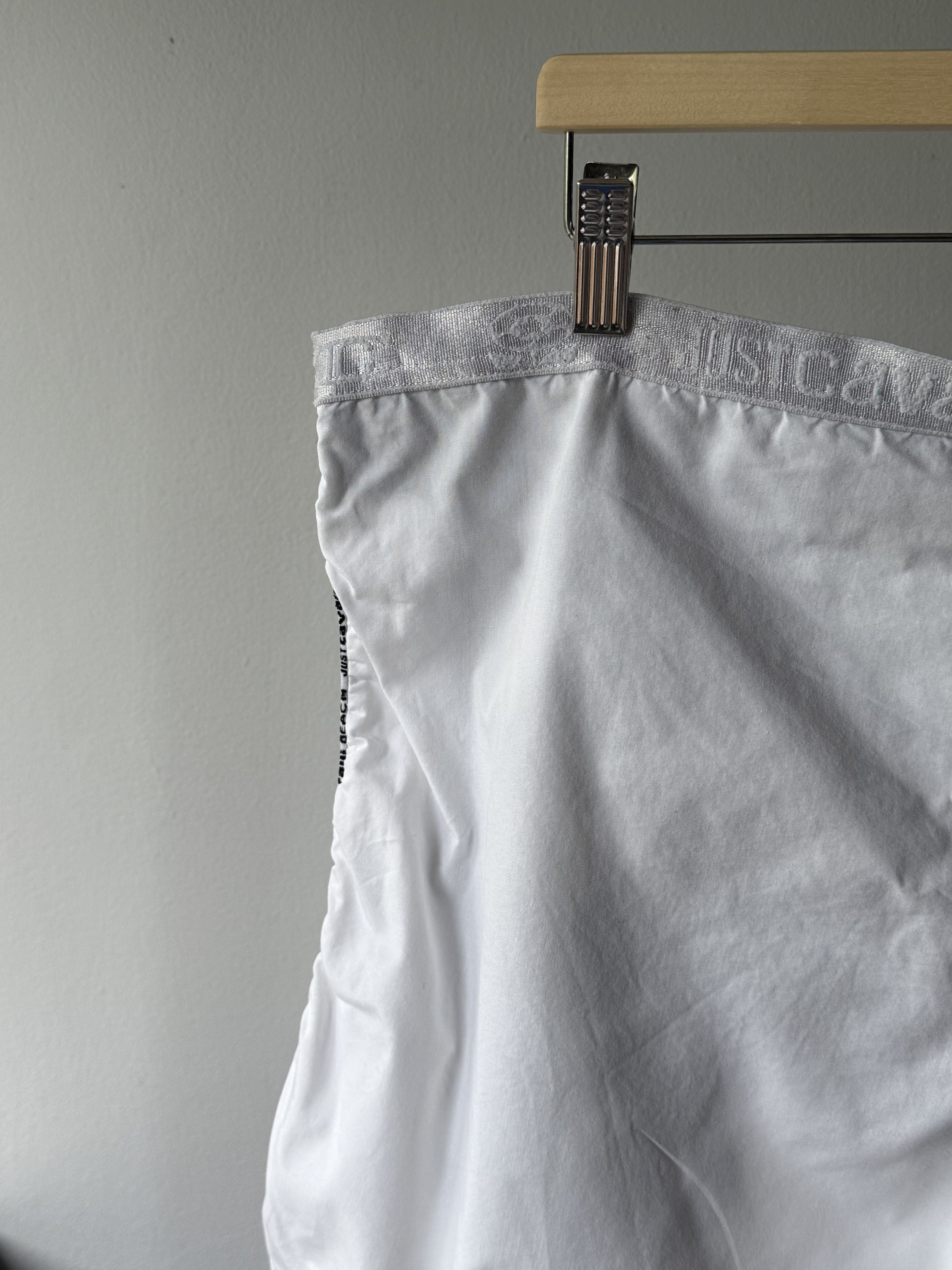 Just Cavalli Just Cavalli Beachwear White Cotton Shark Logo Swim Shorts Size US 32 / EU 48 - 4 Thumbnail
