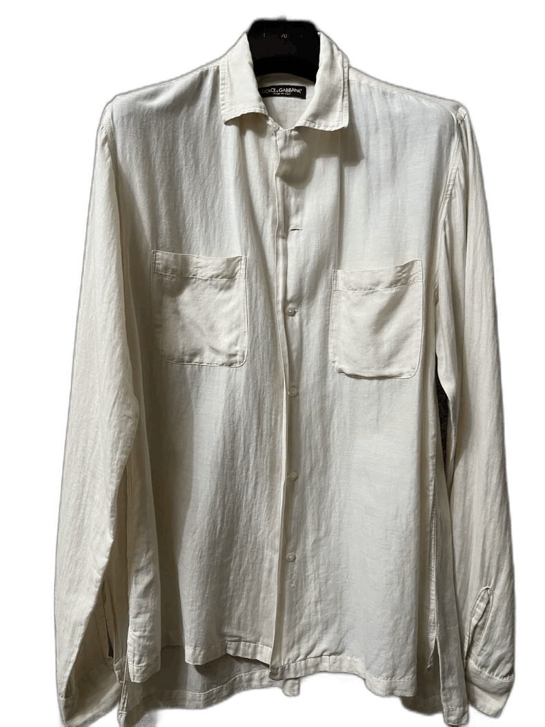 Dolce & Gabbana Dolce & Gabbana Men's White Casual Shirt Size US M / EU 48-50 / 2 - 1 Thumbnail