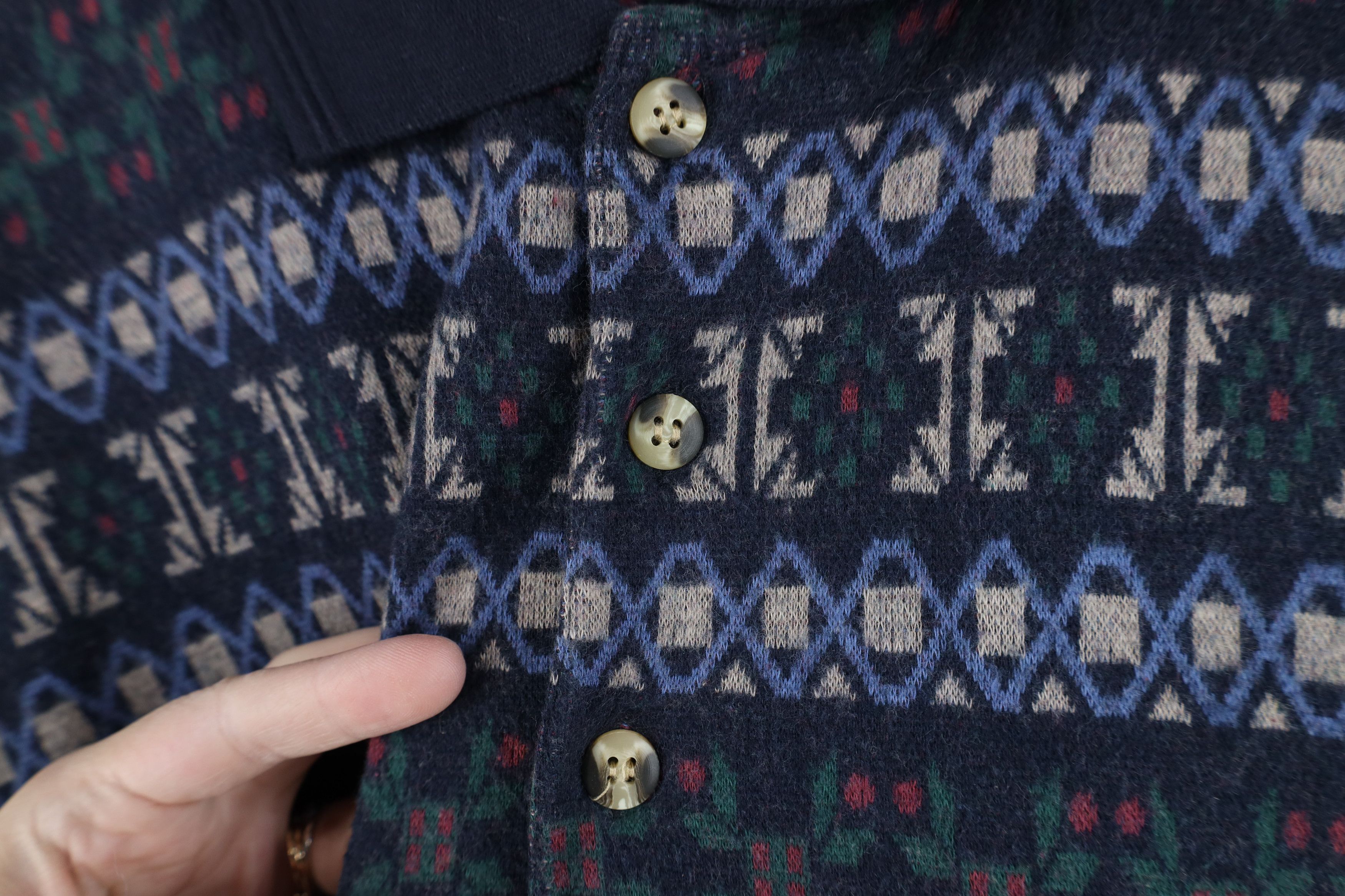 Vintage Vintage 90s Streetwear Fair Isle Long Sleeve Rugby Polo Size US XL / EU 56 / 4 - 4 Thumbnail