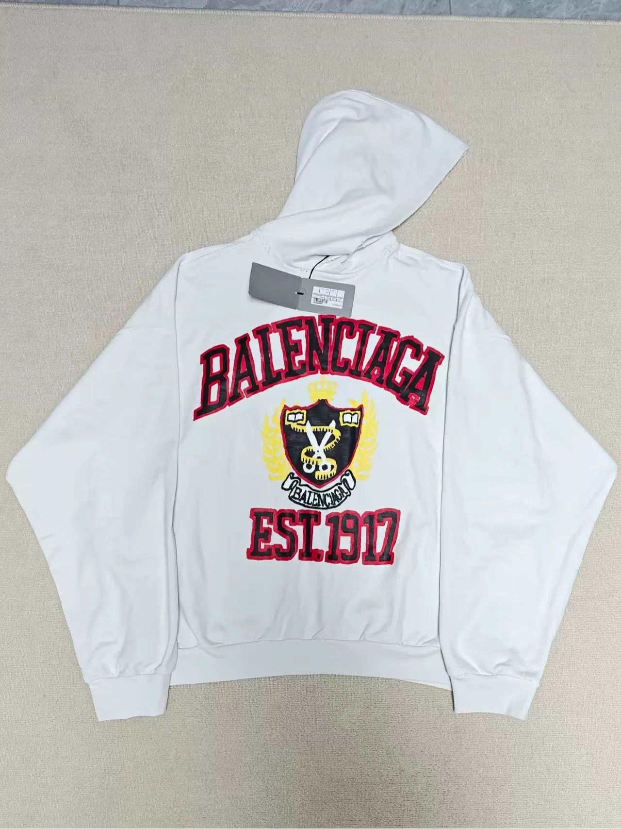Balenciaga Balenciaga 23SS Wheat Ear Scissors Distressed Hoodie Size US XXS / EU 40 - 1 Thumbnail