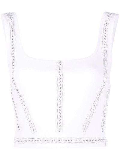 Alexander McQueen o1y0325 Crop Top in White Size S / US 4 / IT 40 - 1 Thumbnail