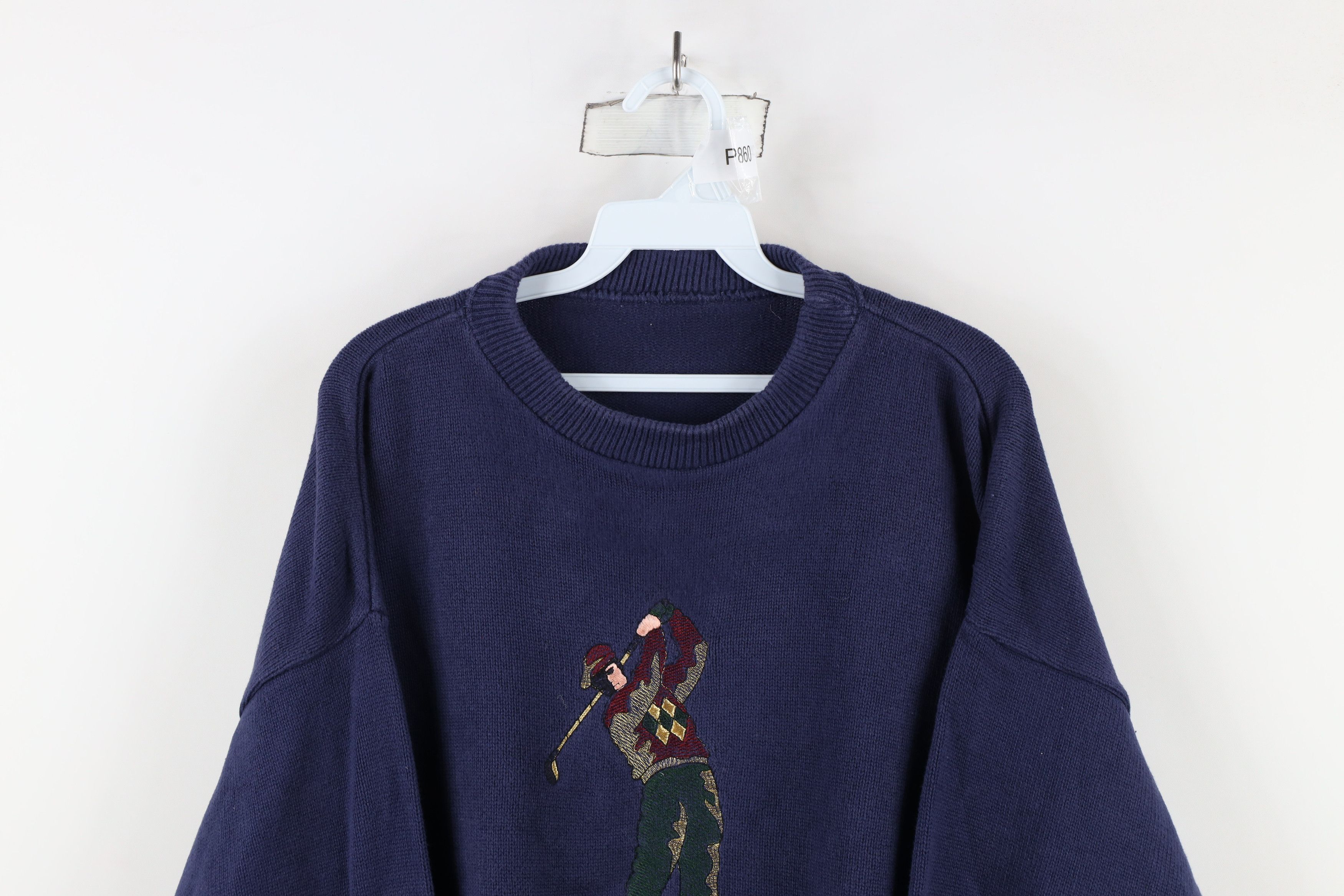 Vintage Vintage 90s Streetwear Cotton Knit Crewneck Sweater USA Size US XXL / EU 58 / 5 - 2 Thumbnail