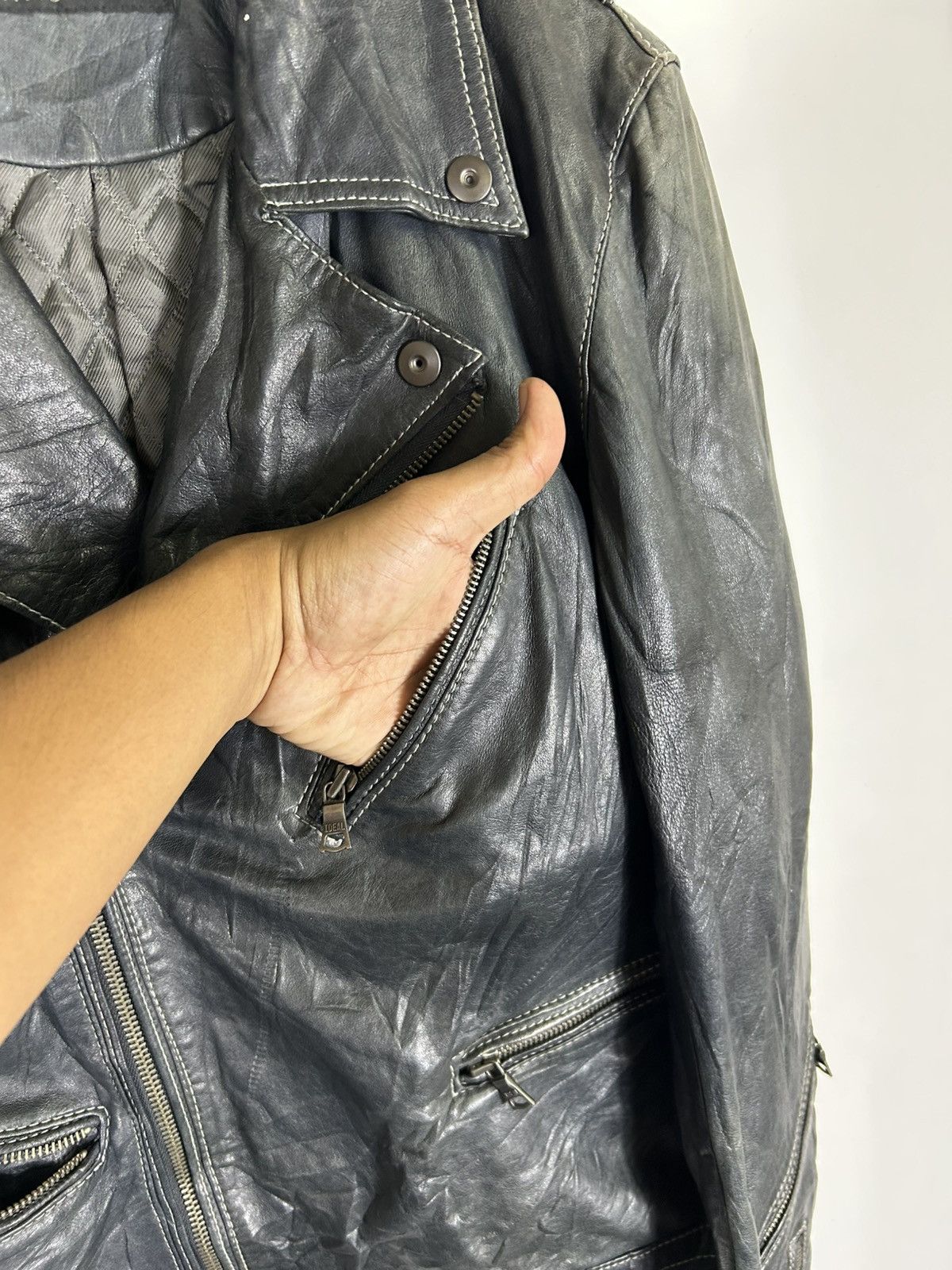 Beams Japan 🔥Beams Japan Leather Riders Double Collar Jacket Size US L / EU 52-54 / 3 - 9 Thumbnail
