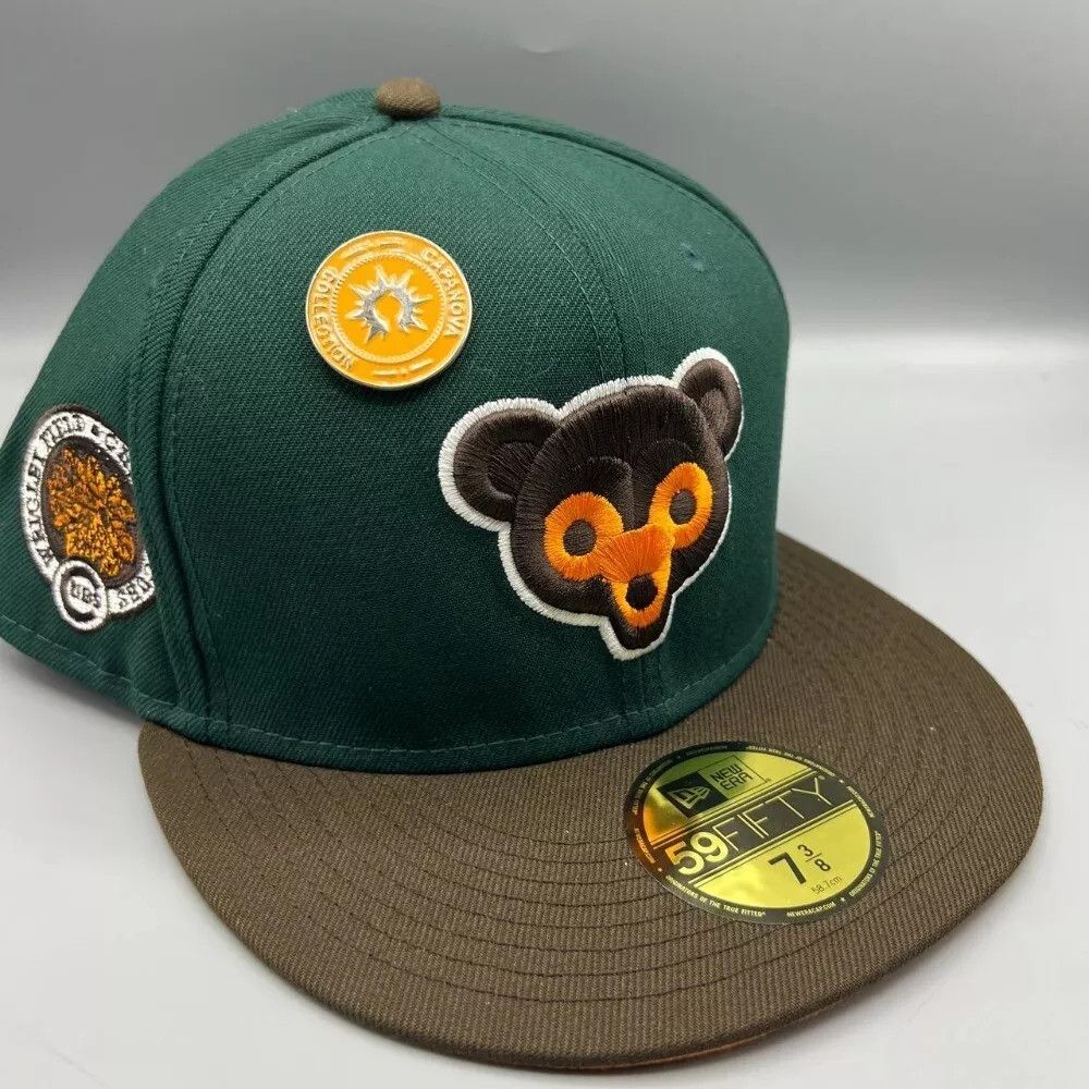 New Era Chicago Cubs Hat Men 7 3/8 Green 59Fifty New Era Fitted Cap Size ONE SIZE - 1 Thumbnail