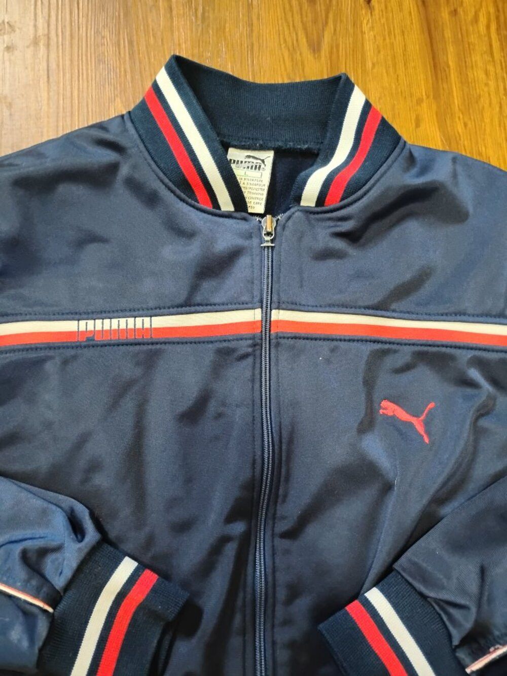 Puma Vintage 80s Puma Striped Track Jacket Size US L / EU 52-54 / 3 - 1 Thumbnail