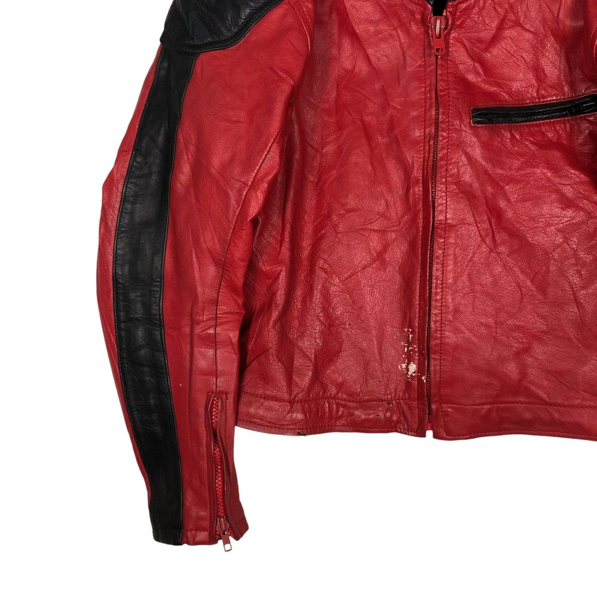 Kadoya 🔥VINTAGE CROPPED BIKER LEATHER JACKET LAZAL MOTORCROSS Size US L / EU 52-54 / 3 - 6 Thumbnail