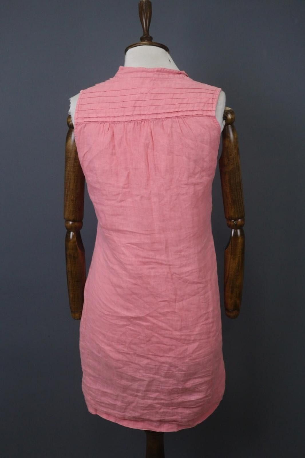 120% Lino 120% Lino Pink Ruffled Trim V-Neck Sheath Dress Size 40 Size M / US 6-8 / IT 42-44 - 8 Thumbnail