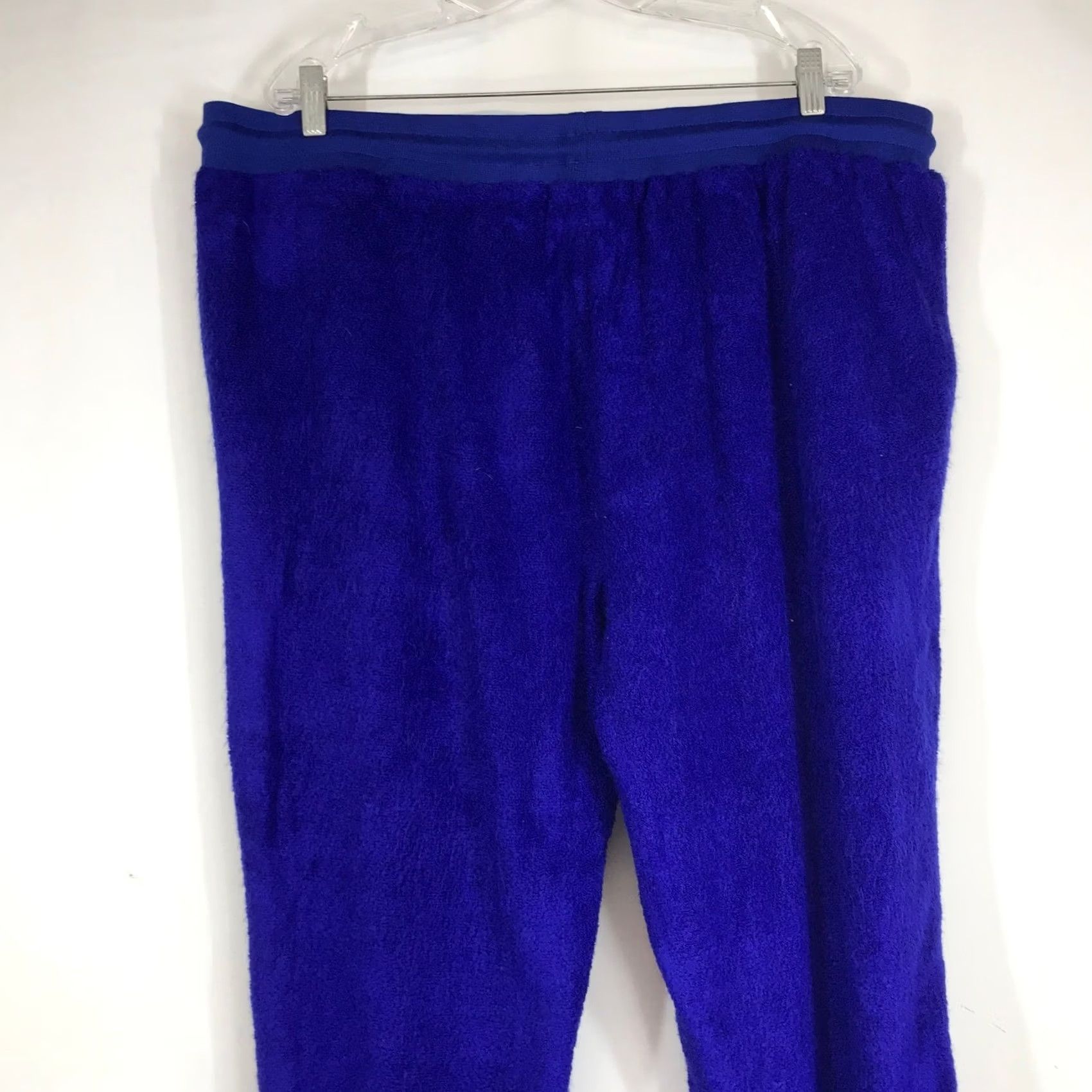Vintage White Birch Royal Blue Fuzzy Joggers Plus Size 3X Drawstring Elastic Waist Size 40" / US 18 - 5 Thumbnail