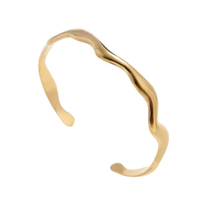 Jewelry Wavy C-Shape Cuff Bangle Bracelet Size ONE SIZE - 2 Thumbnail