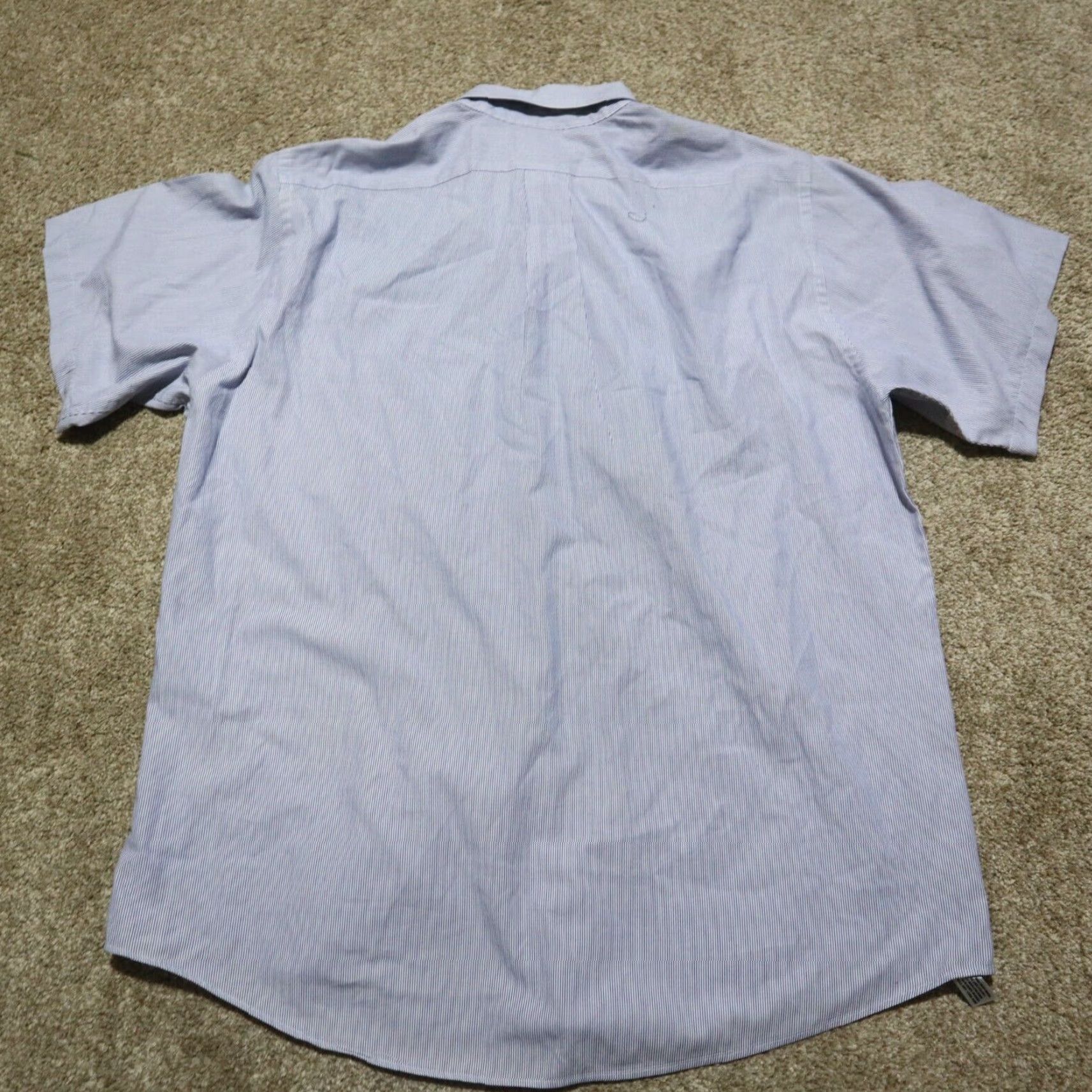 Van Heusen VINTAGE Van Heusen Shirt Short Sleeve Button-Up Adult Size 16.5 Blue Stripe Cotton Blend Easy Care Mens Size US L / EU 52-54 / 3 - 7 Thumbnail