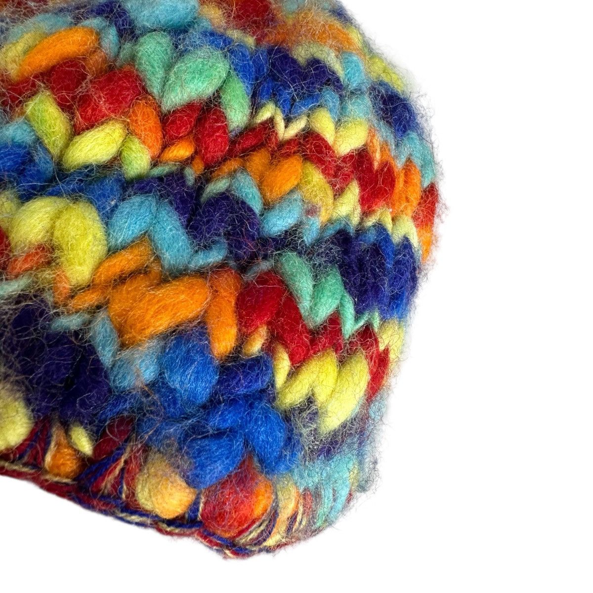 Homespun Knitwear RAINBOW KNIT WOOL BEANIE HAT Size ONE SIZE - 5 Thumbnail