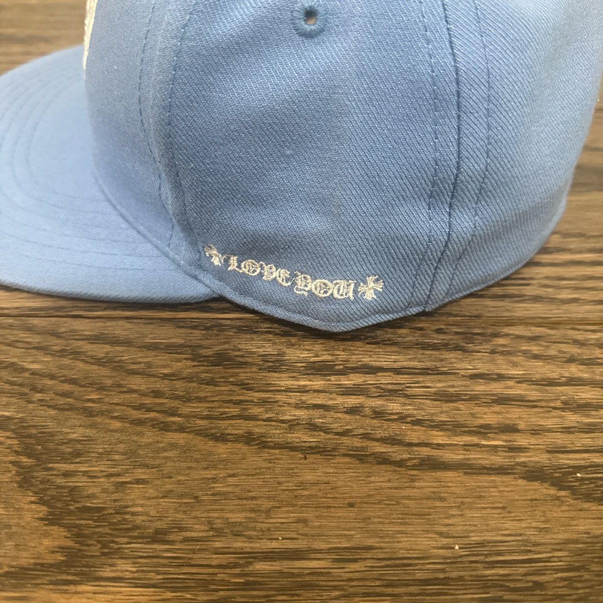 Chrome Hearts “LOVE YOU” Fitted Hat Baby Blue Size 30 - 3 Thumbnail