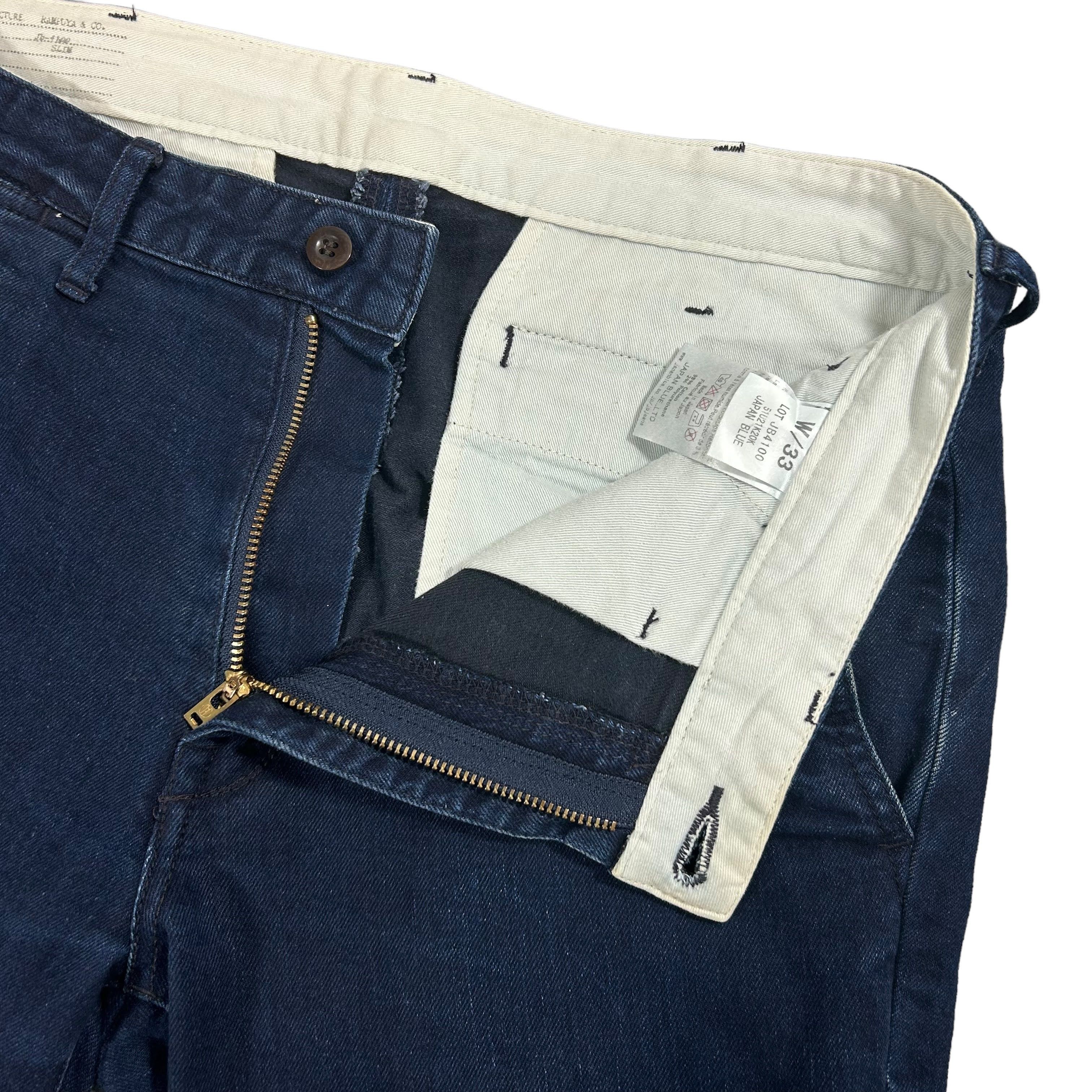 Japan Blue Japan Blue Indigo New Slim Trousers Straight Pants Denim 33 Size US 33 - 5 Thumbnail