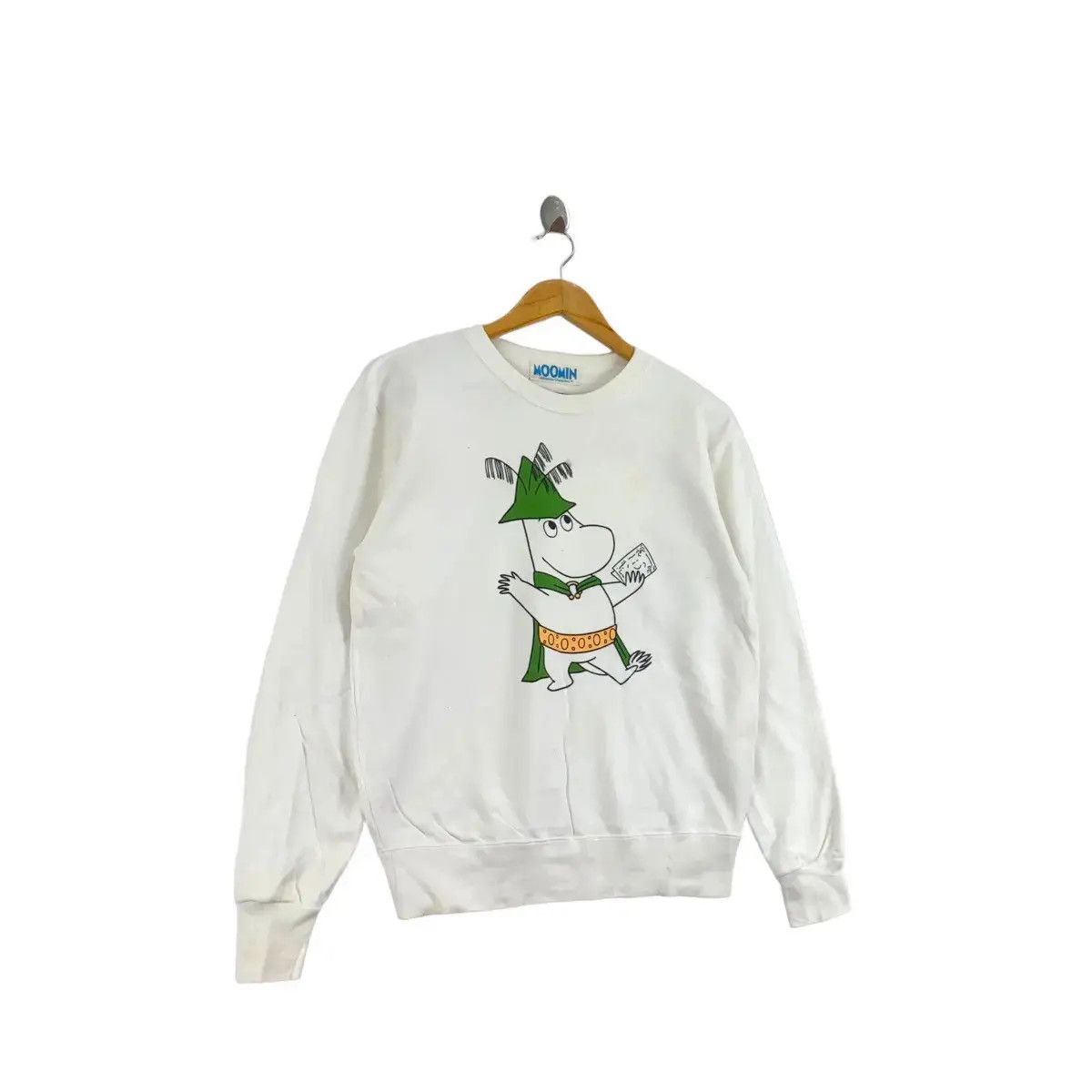 Vintage MOOMIN CHARACTER Cartoon Series Big Print White Sweatshirt Size US M / EU 48-50 / 2 - 3 Thumbnail