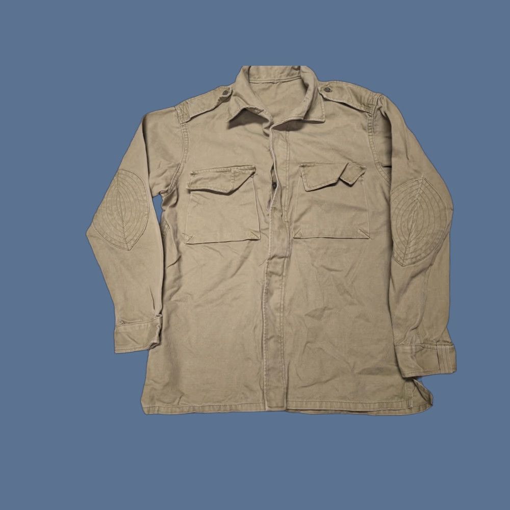 Vintage Vintage Military Jacket for Men - Long, Cotton Canvas, Button Up Down, Tan, Wing Collar, Pockets, Lightweight, Classic Fit, Casual, Outdoor Size US L / EU 52-54 / 3 - 1 Thumbnail