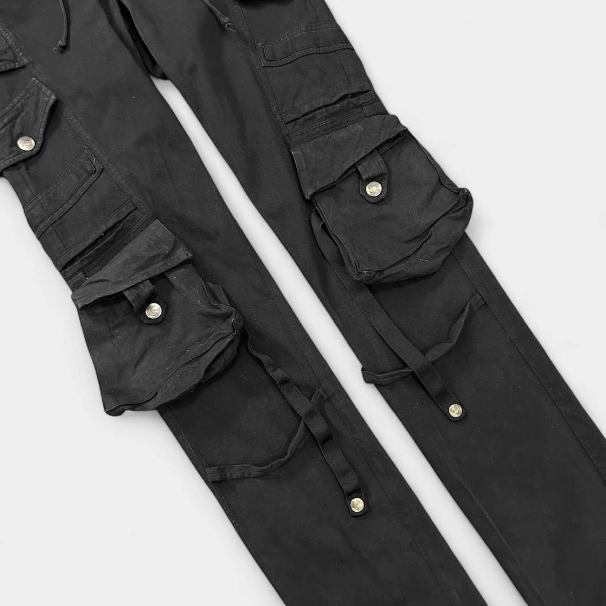 Just Cavalli Just Cavalli 2000's Black Cargo Bondage Pants Size US 30 / EU 46 - 2 Thumbnail