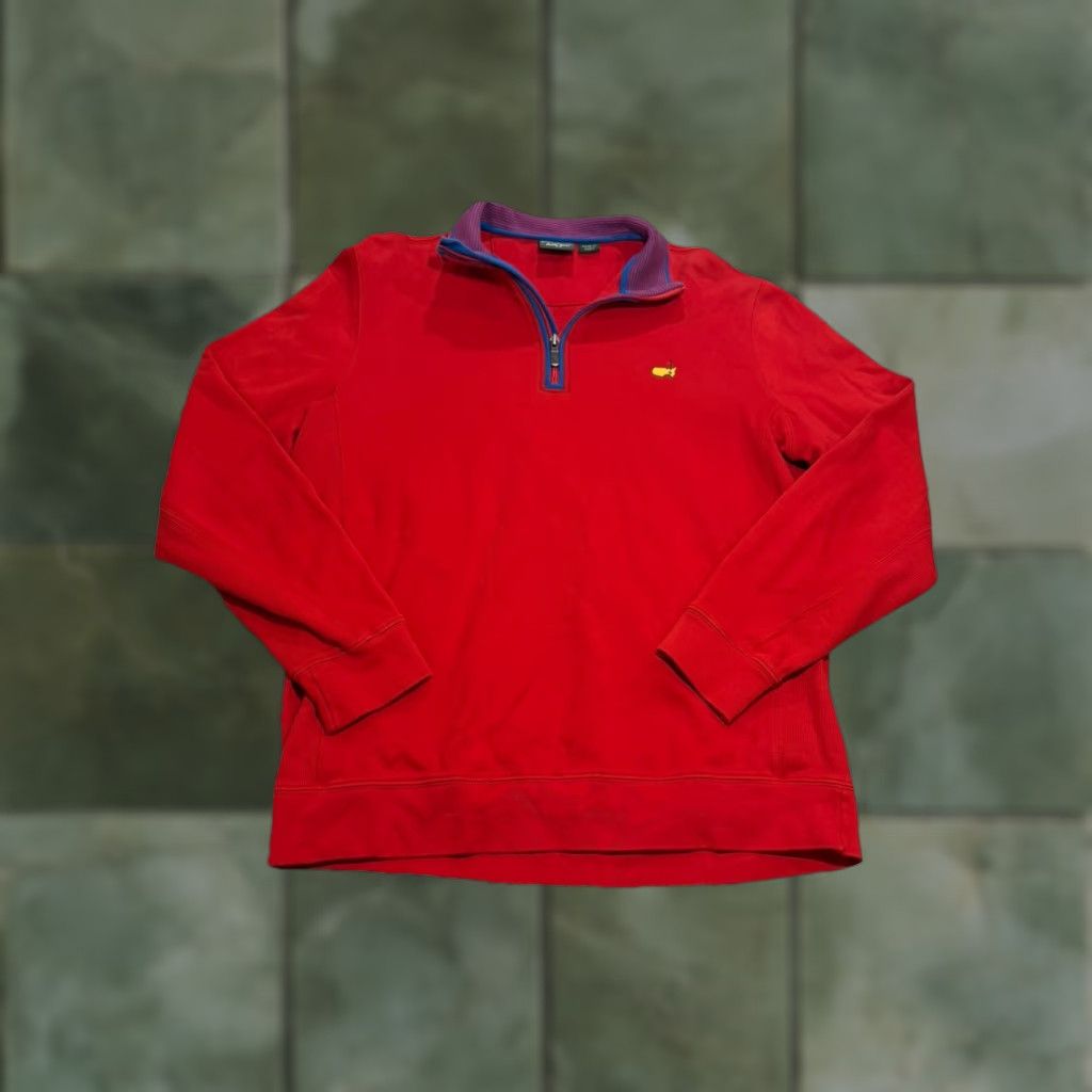 Vintage Bobby Jones Masters Golf Sweater Men L Cotton 1/4 Zip Red Size US L / EU 52-54 / 3 - 1 Thumbnail