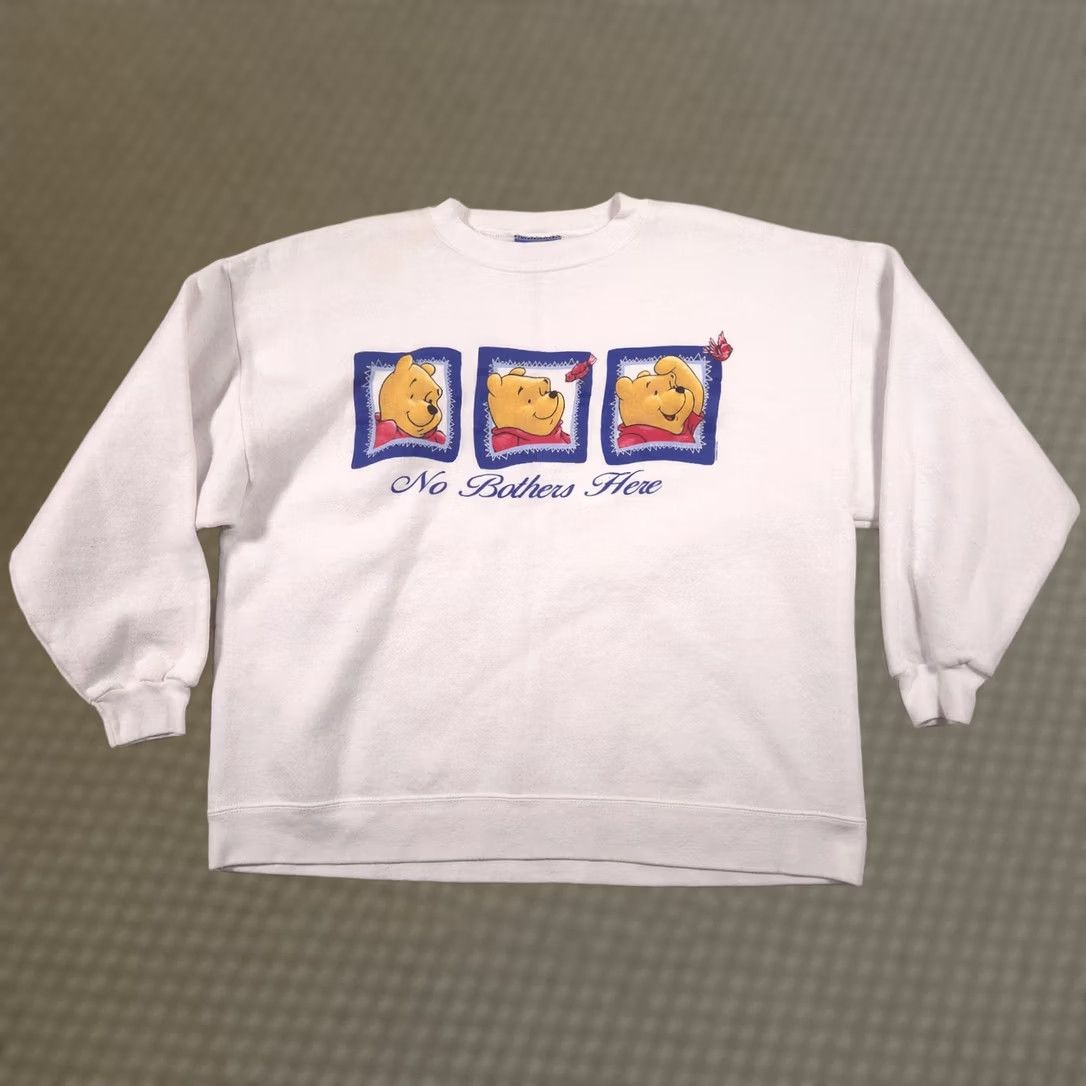Hereu VINTAGE Pooh Sweatshirt Mens XL White No Bothers Here Pooh Graphic 90s Size US XL / EU 56 / 4 - 1 Thumbnail