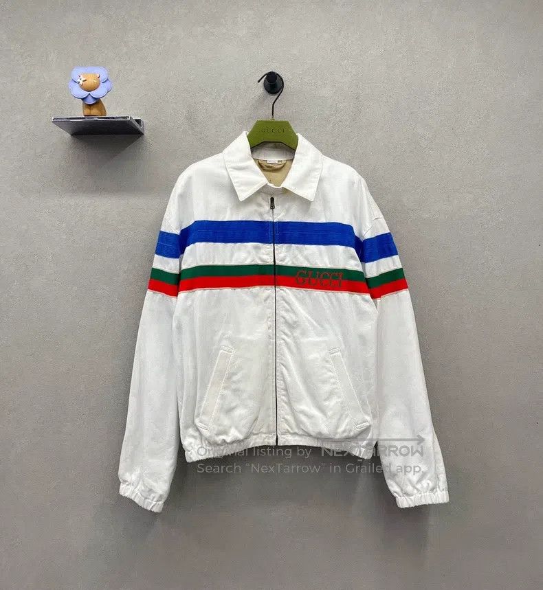 Gucci Gucci Striped zippered white jacket Size US S / EU 44-46 / 1 - 1 Thumbnail