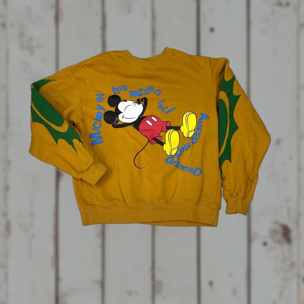 Disney Disney Parks Mickey & Co Sweatshirt Crewneck Asleep Flower & Garden Yellow M Unisex Adults Medium Graphic Print Logo Sweatshirt Crew Neck Disney Brand Size US M / EU 48-50 / 2 - 1 Thumbnail