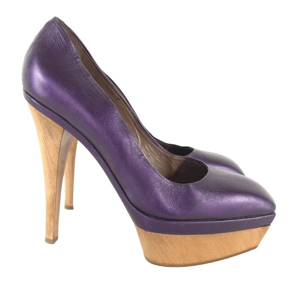 Marni Vintage Marni Leather Platform Pumps US 9 EU 39 Womens Purp Size US 9 / IT 39 - 2 Thumbnail