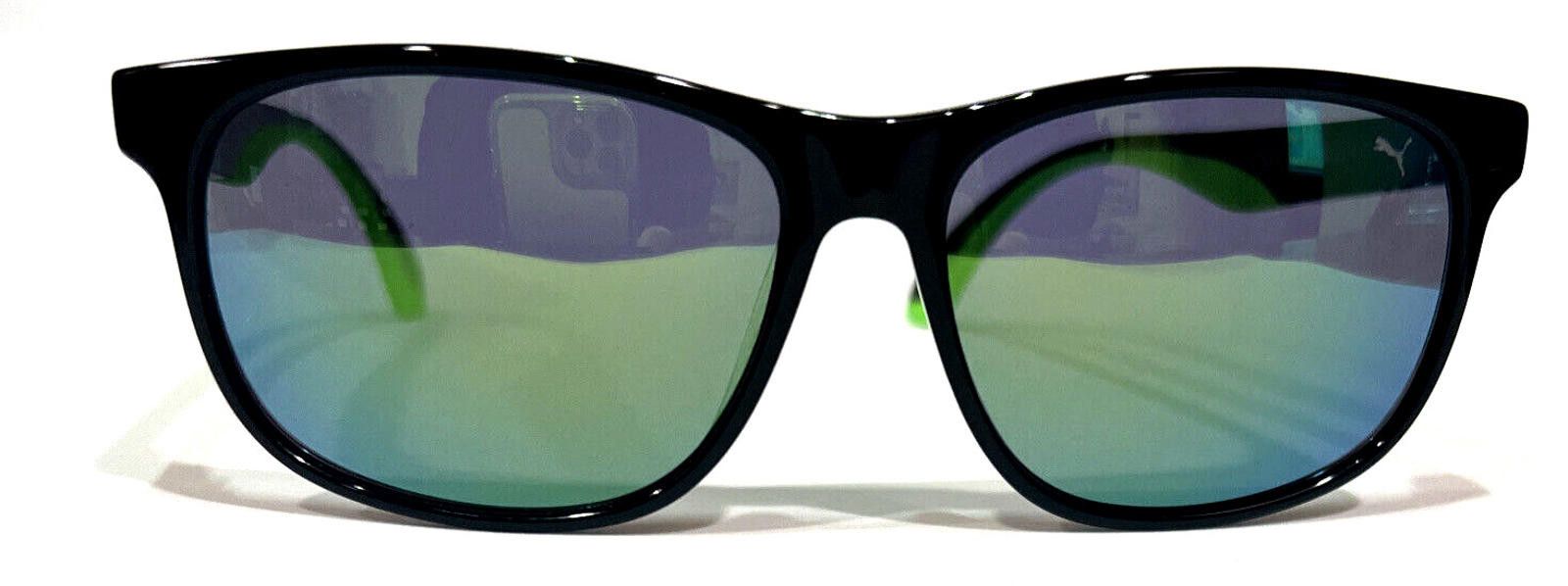Puma Puma PU0106S 005 Black Green Mirror Sunglasses 56-15 140 Size ONE SIZE - 2 Thumbnail