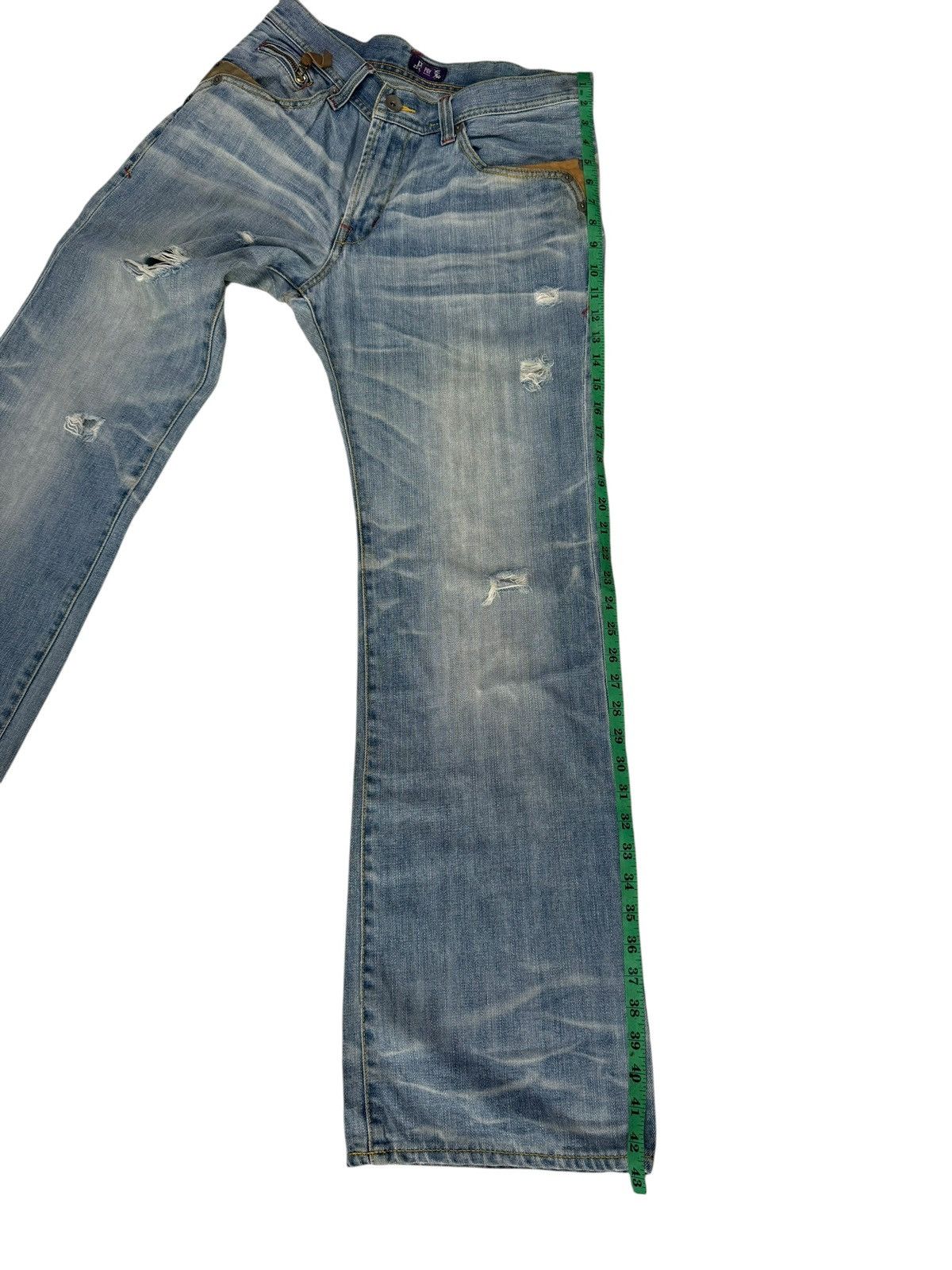 Japanese Purple & Yellow Distressed Denim Jeans