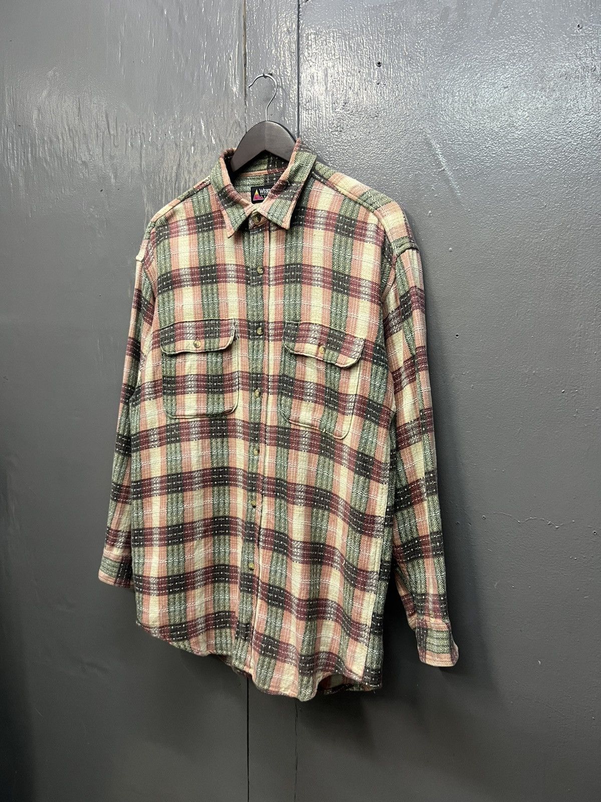 Vintage Wrangler Trail Flannel Shirt Size US L / EU 52-54 / 3 - 2 Thumbnail