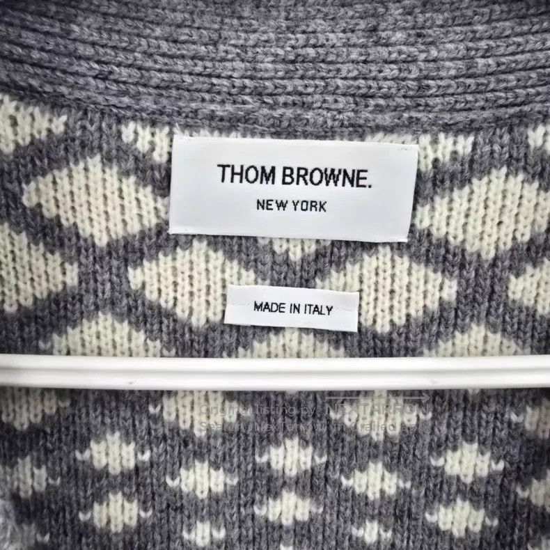 Thom Browne Thom Browne Gray wave wool knitted cardigan Size US M / EU 48-50 / 2 - 4 Thumbnail