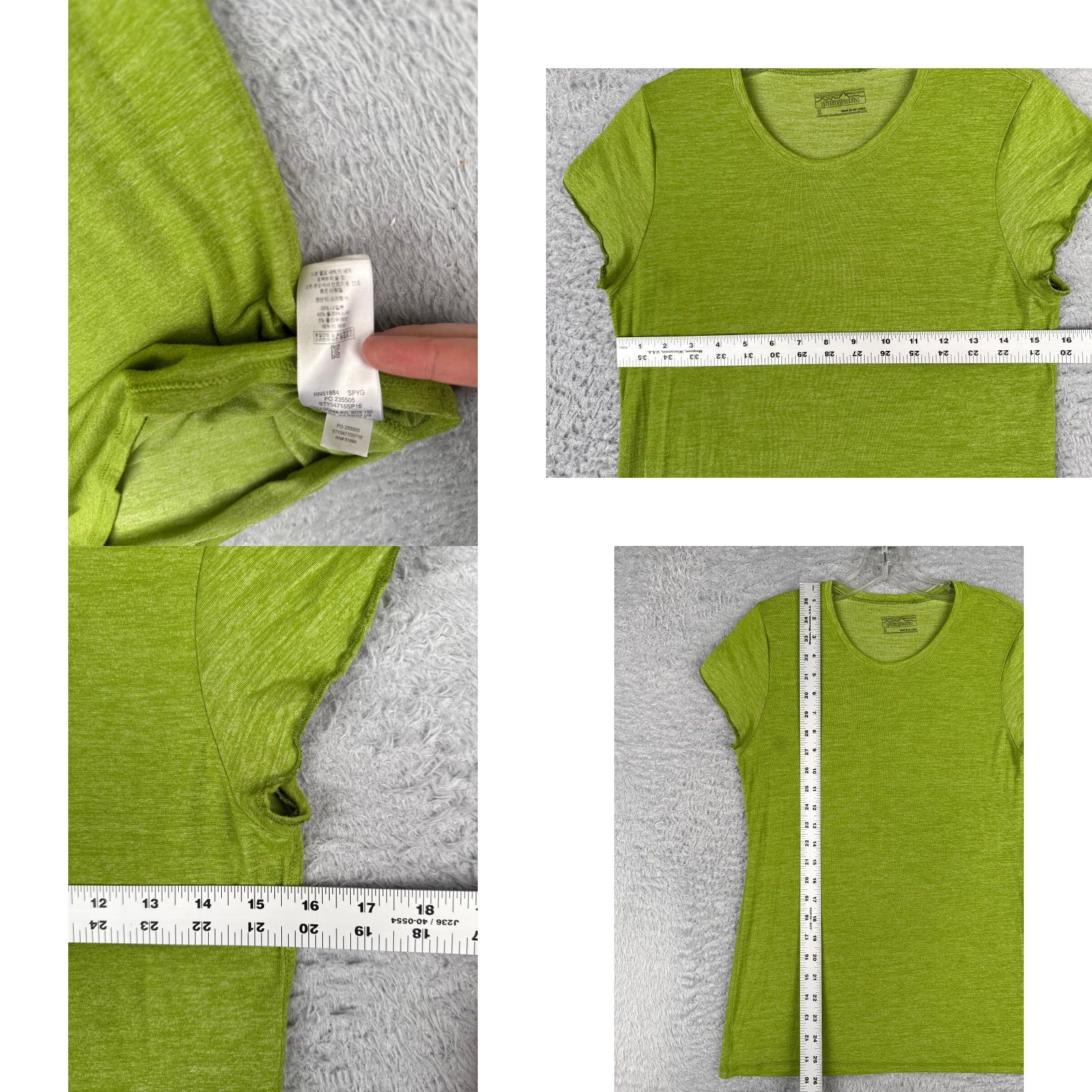 Patagonia Patagonia Shirt Women S Green Short Sleeve Crew Neck Nylon Blend Glorya Tee Size S / US 4 / IT 40 - 8 Thumbnail
