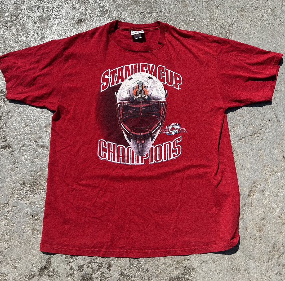 NHL 1996 Colorade Avalanche champions tee Size US XXL / EU 58 / 5 - 1 Thumbnail