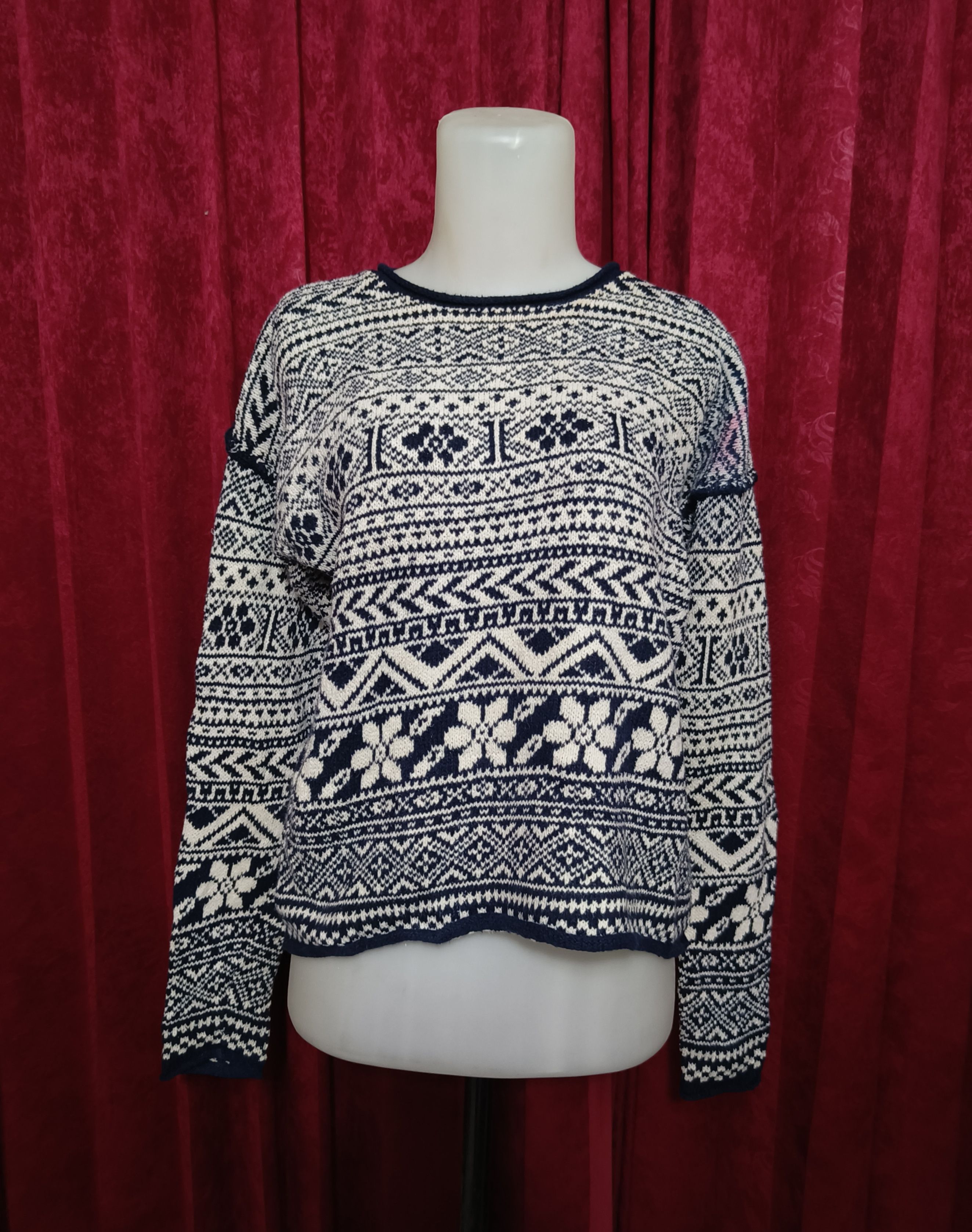 Jones New York Vintage 90s JONES NEWYORK Women's Aztec Motifs Knit Sweater Size S / US 4 / IT 40 - 6 Thumbnail