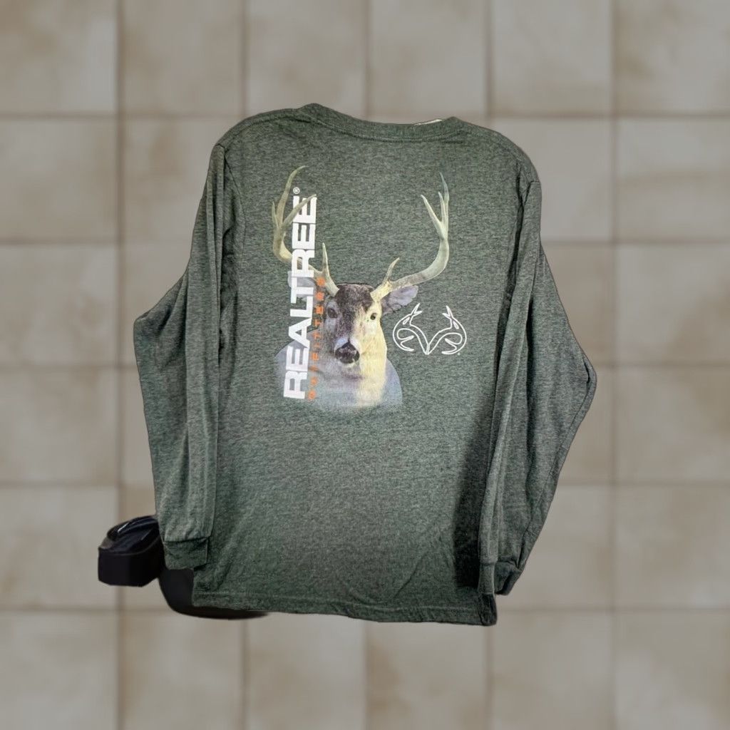 Realtree VINTAGE Realtree Men's Hunting Shirt Long Sleeve Graphic Print Deer Green Size S Outdoor Sports Size US S / EU 44-46 / 1 - 1 Thumbnail