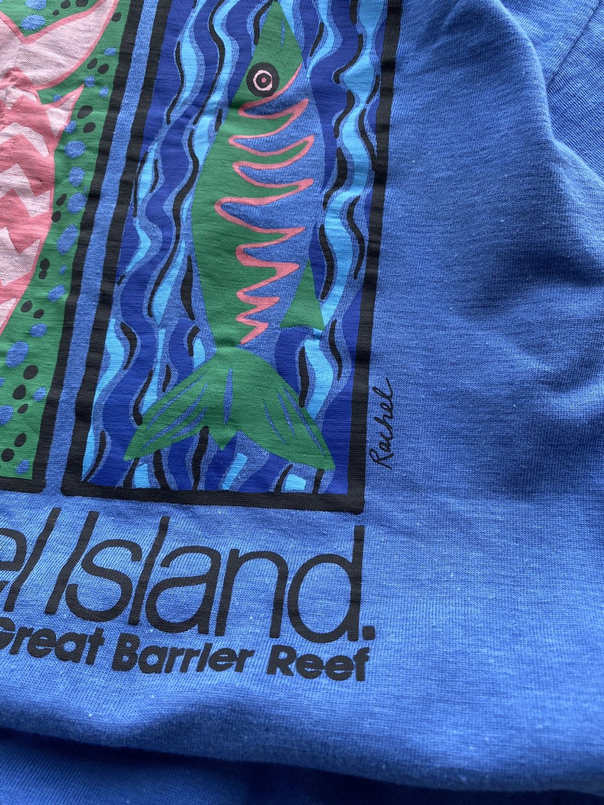 Vintage 🔥VNTG Australia Art Tee "Great Keppel Island" Reef Idalink Size US XL / EU 56 / 4 - 3 Thumbnail