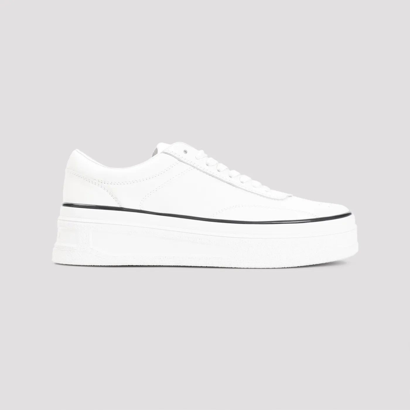 Jil Sander o1s22i1n1024 Leather Sneakers in White Size US 9 / EU 42 - 1 Thumbnail