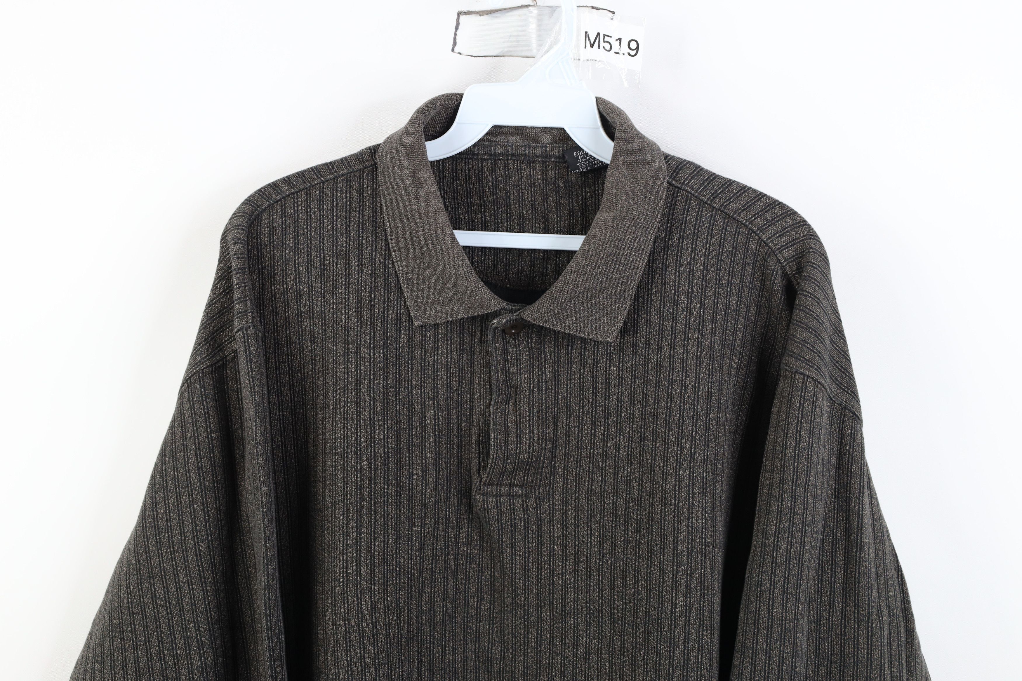 Vintage Vintage 90s Streetwear Ribbed Knit Long Sleeve Rugby Polo Size US XL / EU 56 / 4 - 2 Thumbnail