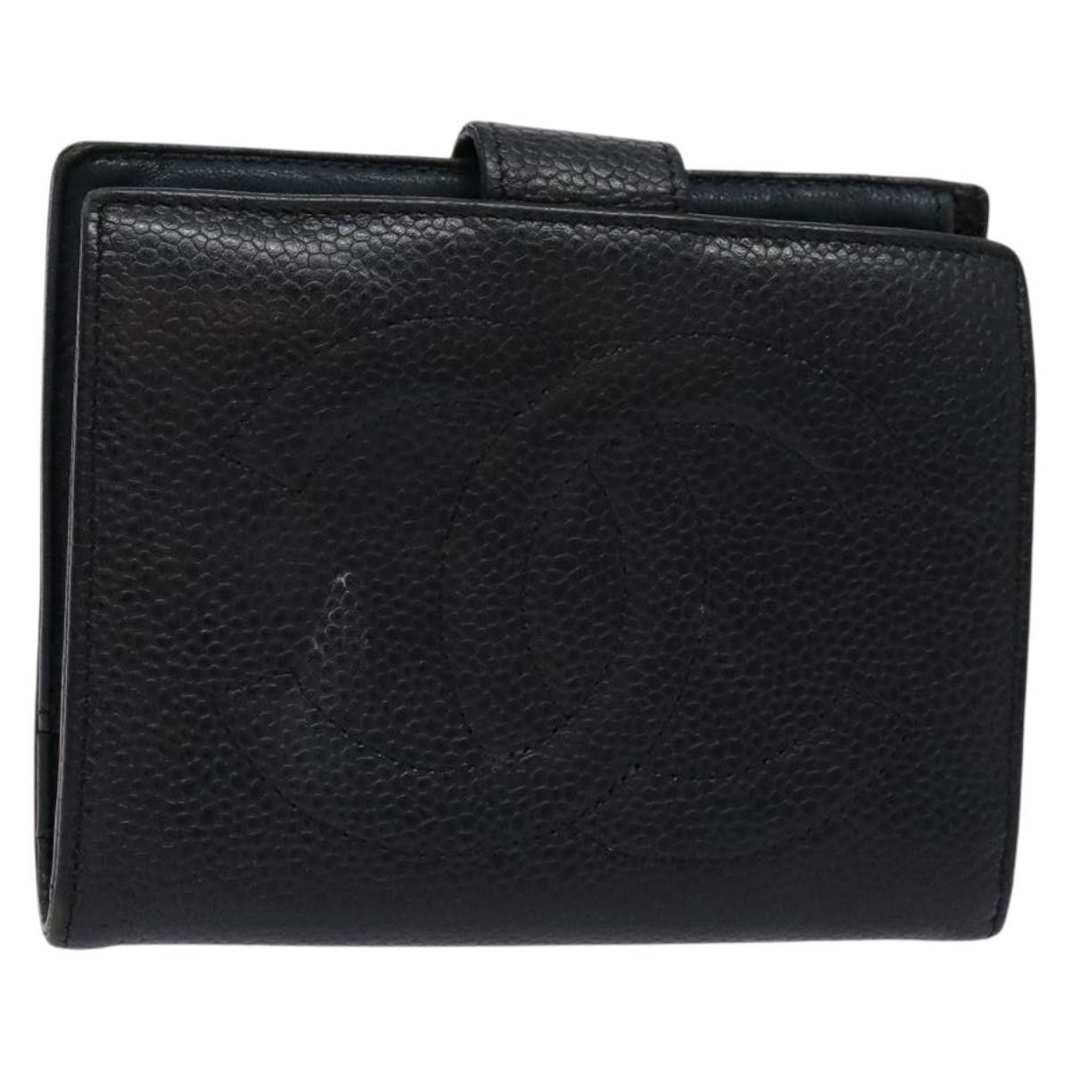 Chanel CC Bifold Wallet Quilted Caviar