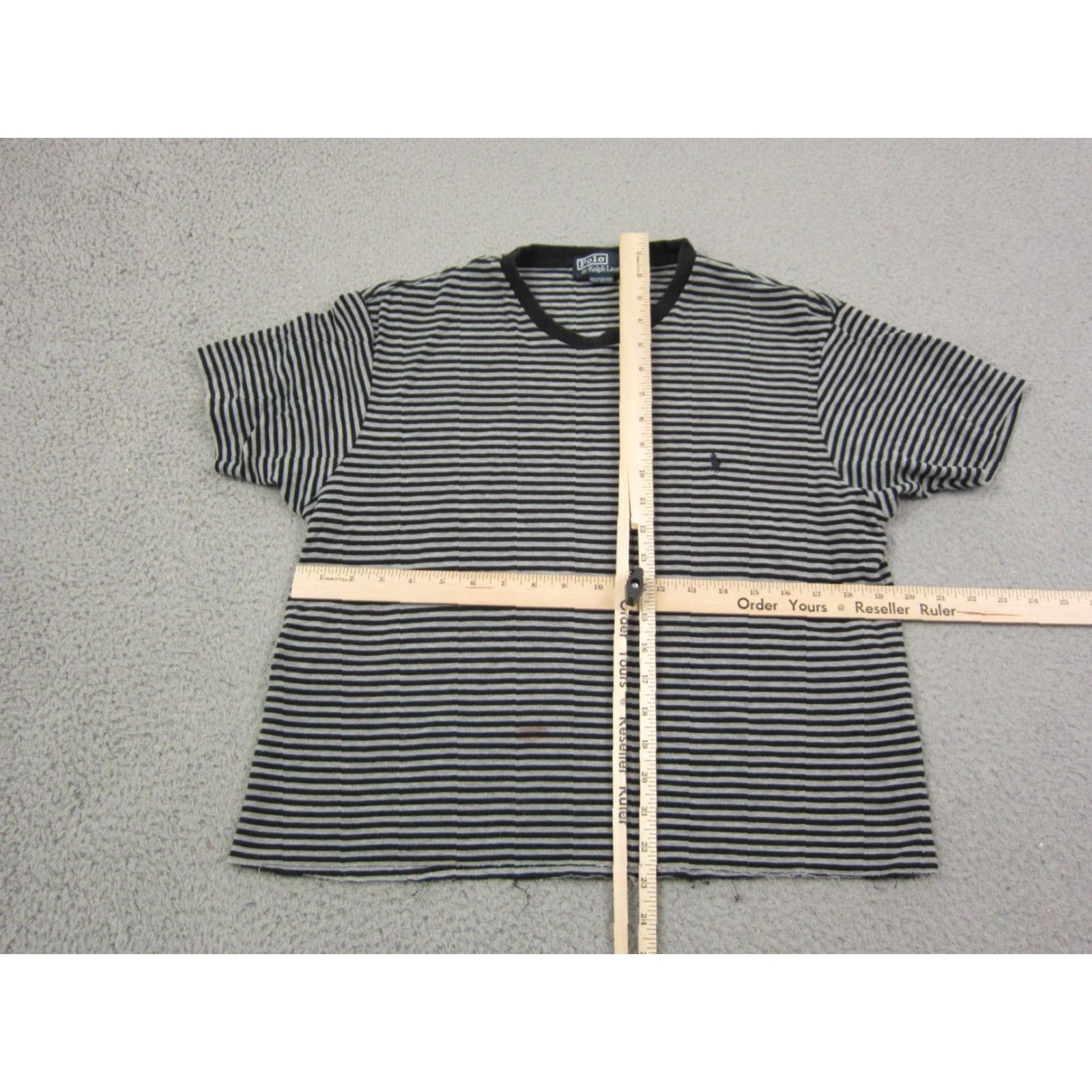 Polo Ralph Lauren Polo Ralph Lauren Shirt Mens L Black Striped Crew Neck Short Sleeve Vintage No (90s) Size US L / EU 52-54 / 3 - 7 Thumbnail