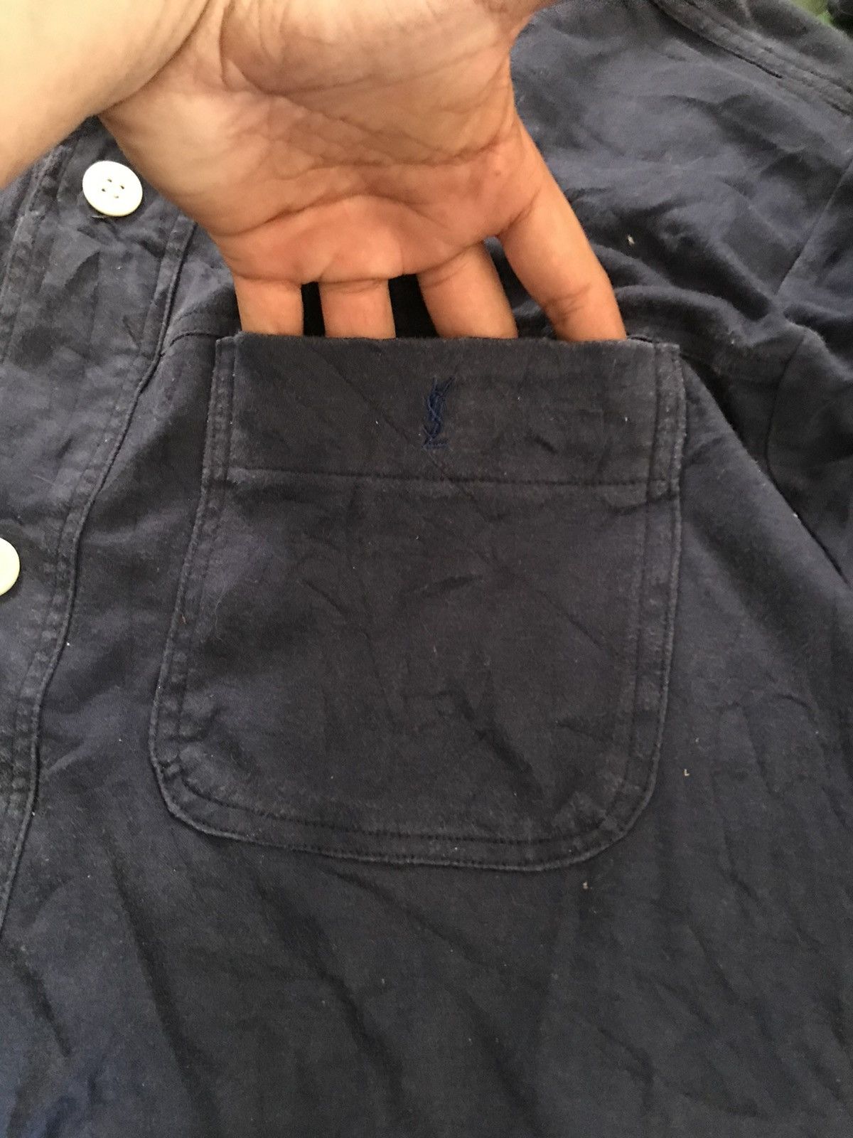 Yves Saint Laurent Ysl Blue Button Up Shirt Size US M / EU 48-50 / 2 - 4 Thumbnail