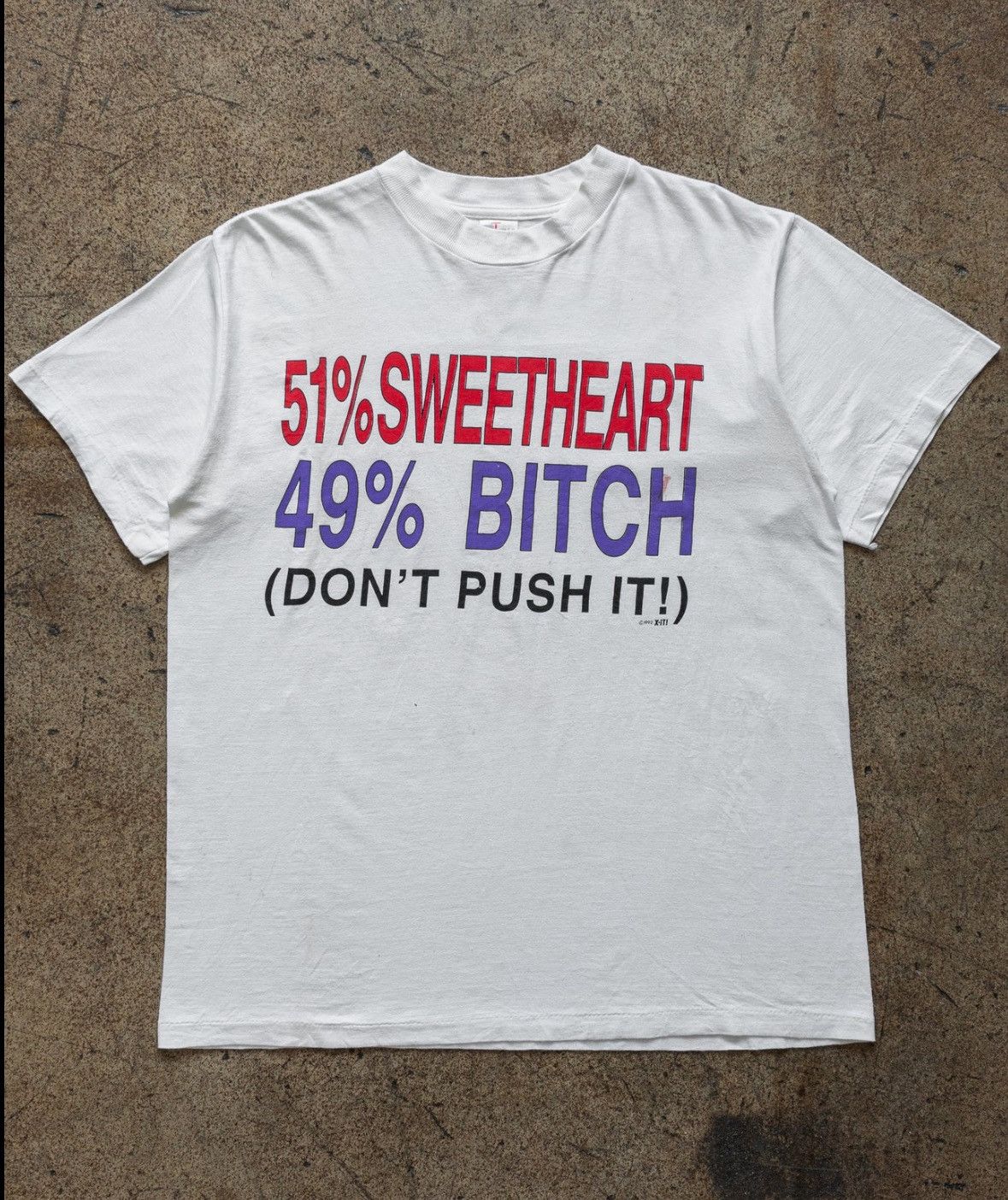 Unsound Rags × Vintage Vintage SINGLE STITCHED 49% BITCH TEE - 1990S Size US L / EU 52-54 / 3 - 1 Thumbnail