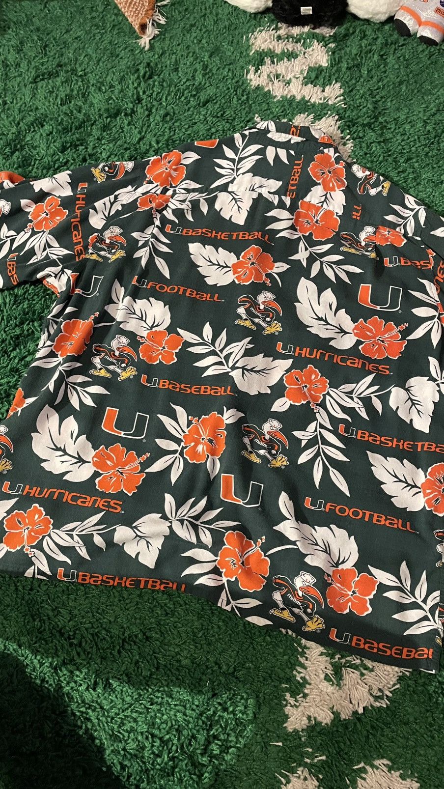 Reyn Spooner Retro Reyn Spooner UM Miami Sports Men’s Hawaiian Shirt Size US L / EU 52-54 / 3 - 5 Thumbnail