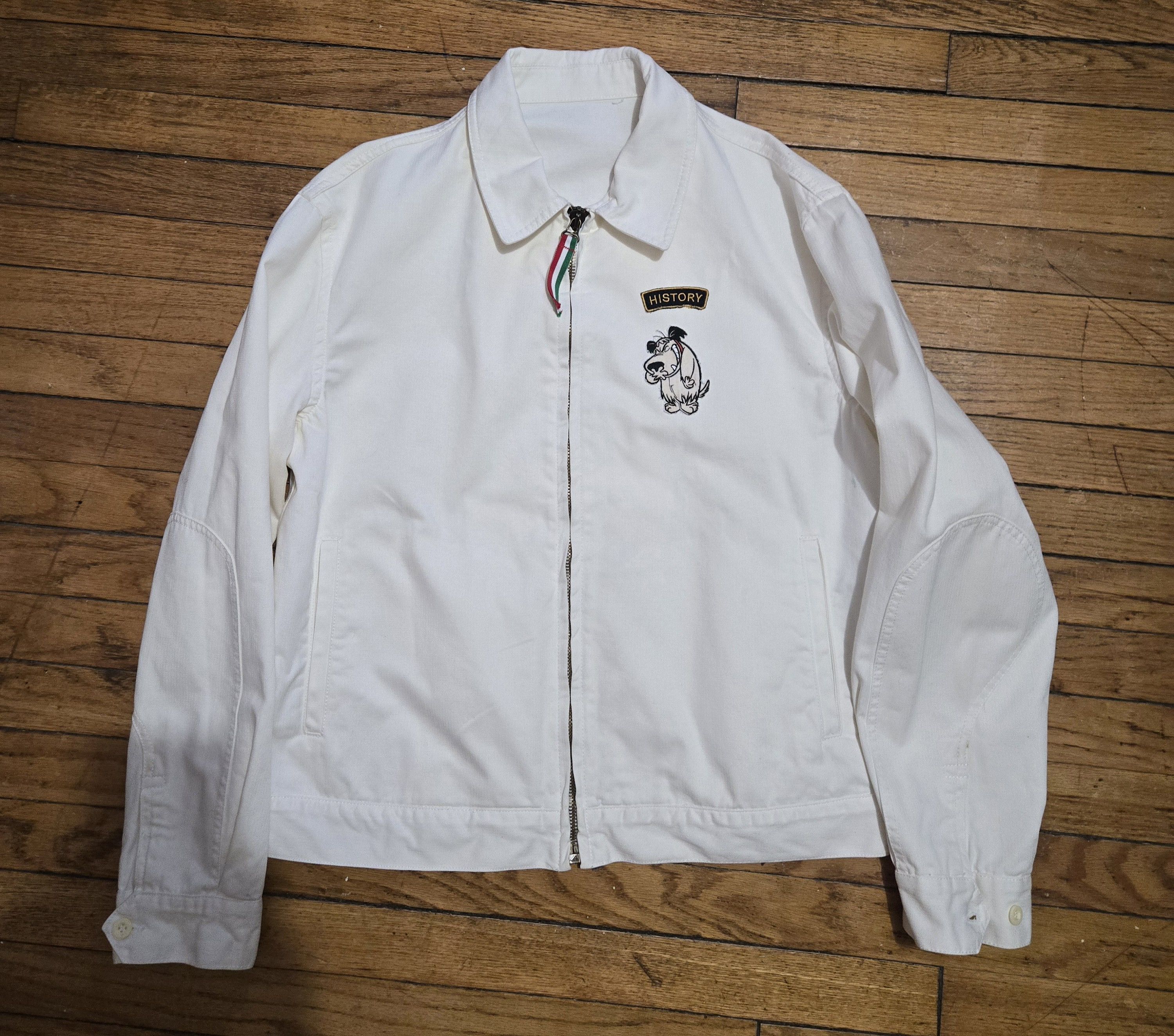 vtg 2002 Iceberg History 54 L/XL White Cotton Mutley Jacket