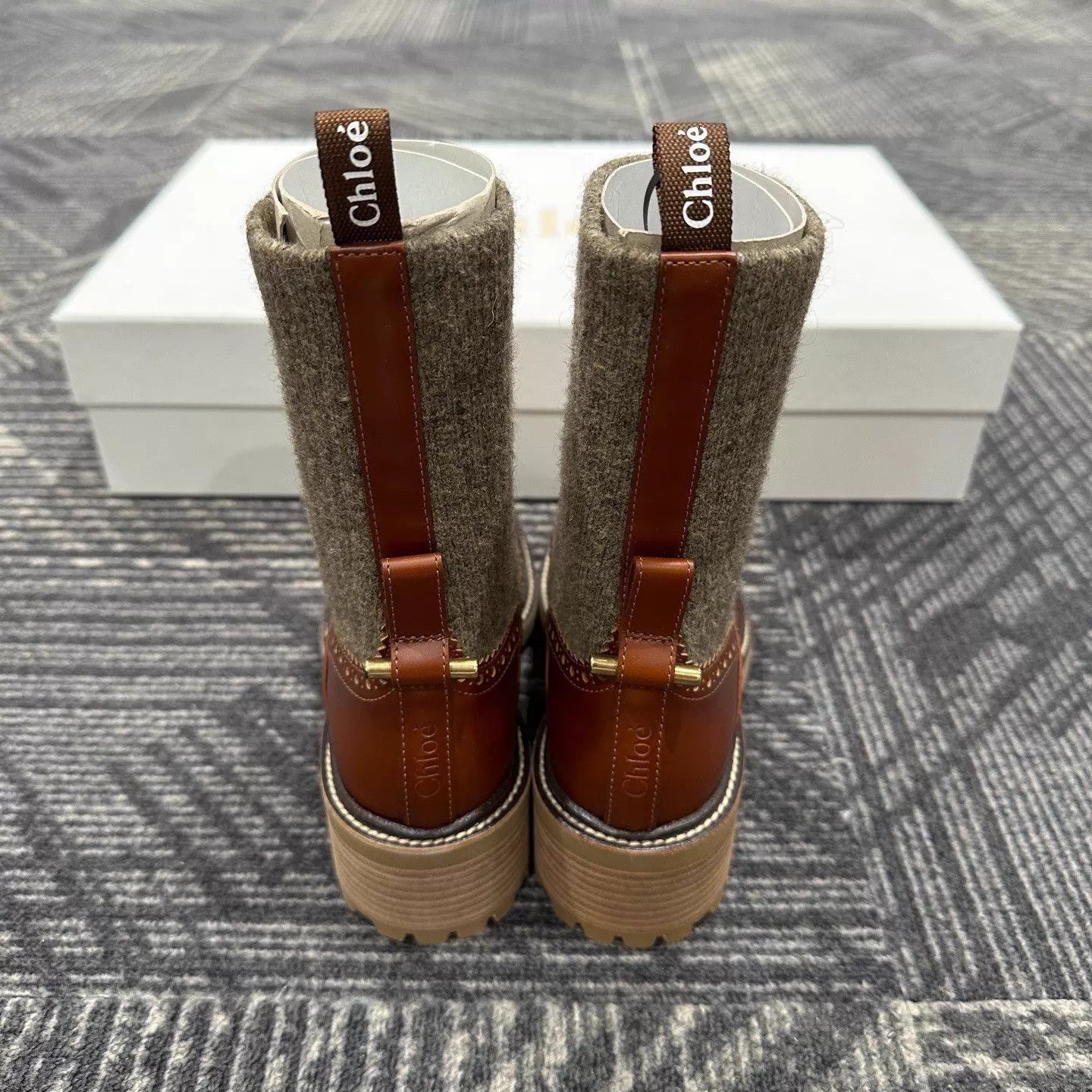 Chloe Chloe Calf Leather Sock Boot Nude Women's 35 New Size US 4.5 / IT 34.5 - 3 Thumbnail