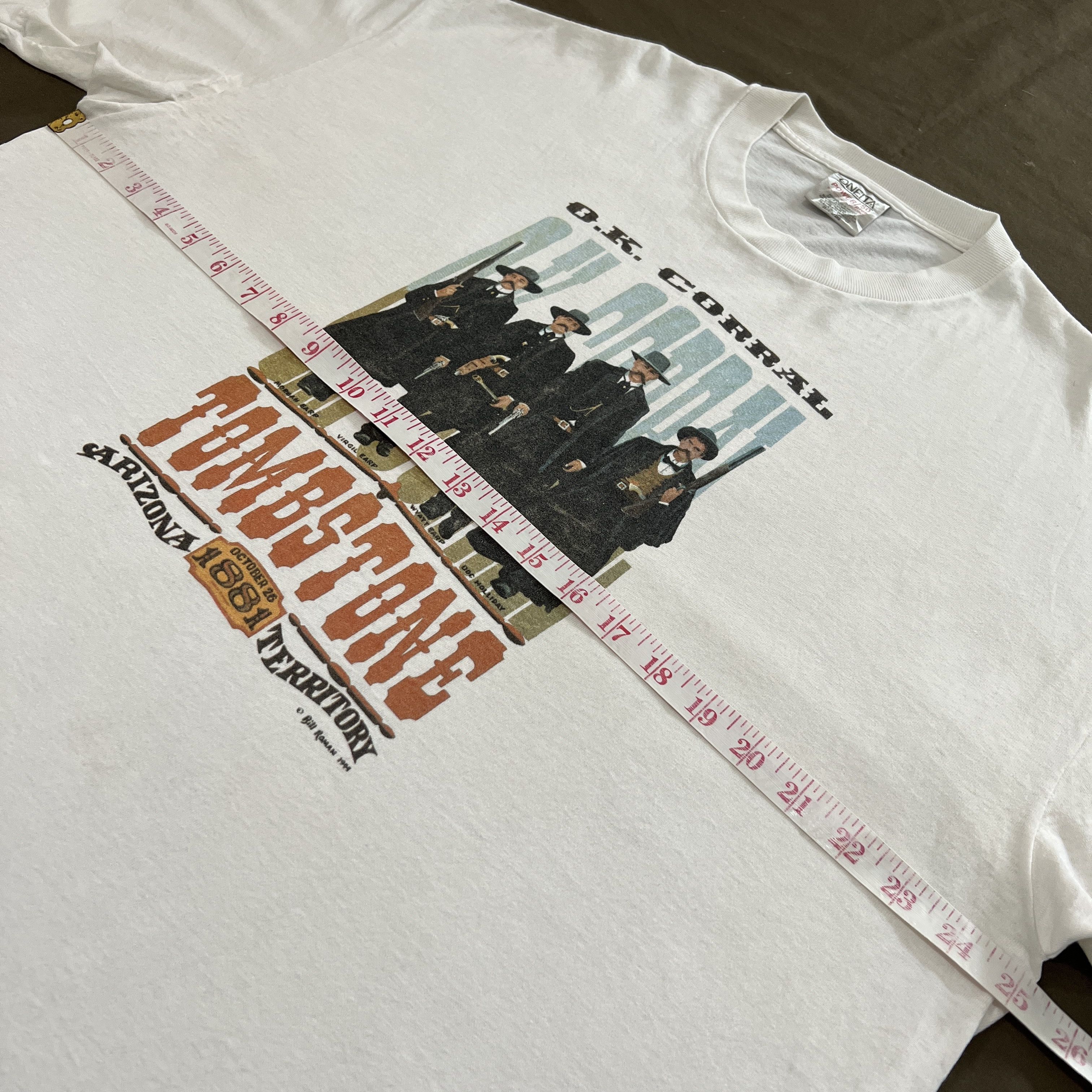 Vintage Vintage 90s Tombstone Cowboy Movie Promo Tee Shirt Size US XXL / EU 58 / 5 - 13 Thumbnail